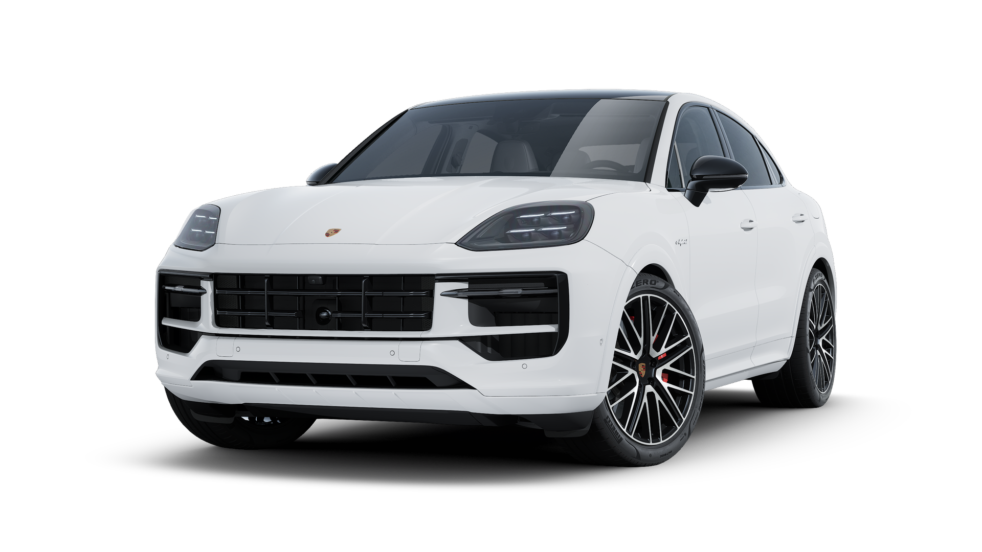 Außenansicht von Cayenne S E-Hybrid Coupé mit der Vorderseite und der linken Seite des Fahrzeugs