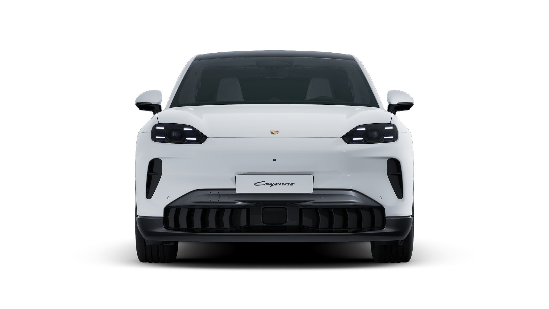 Vue extérieure de Cayenne Coupé Electric montrant l'avant de la voiture
