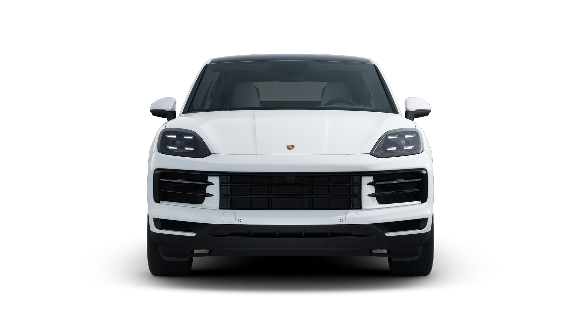 Надворешен поглед на Cayenne S E-Hybrid Coupé кој го прикажува предниот дел на автомобилот