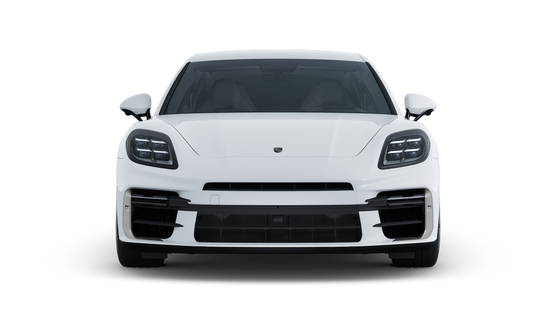 Exterior view of Panamera Turbo E-Hybrid showing the front of the car