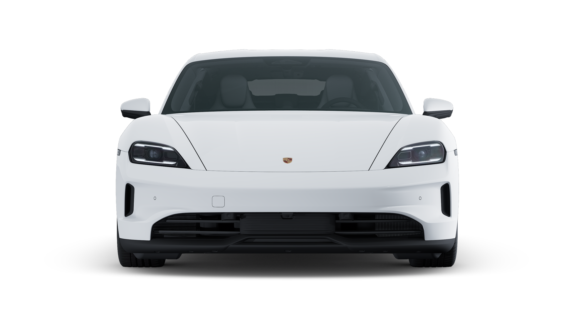 Exterior view of Taycan showing the front of the car