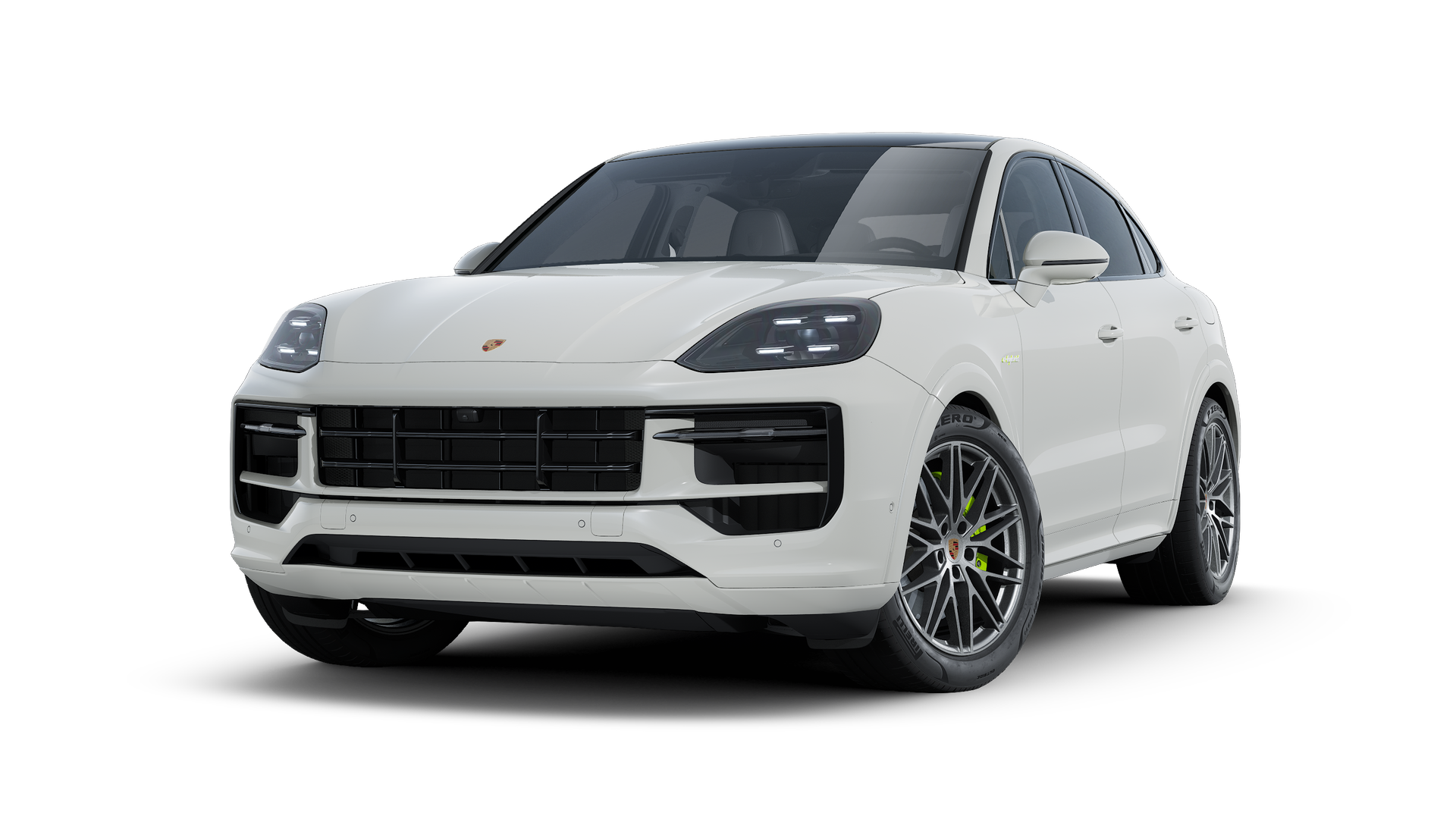 Vue extérieure de Cayenne E-Hybrid Coupé montrant l'avant et le côté gauche de la voiture