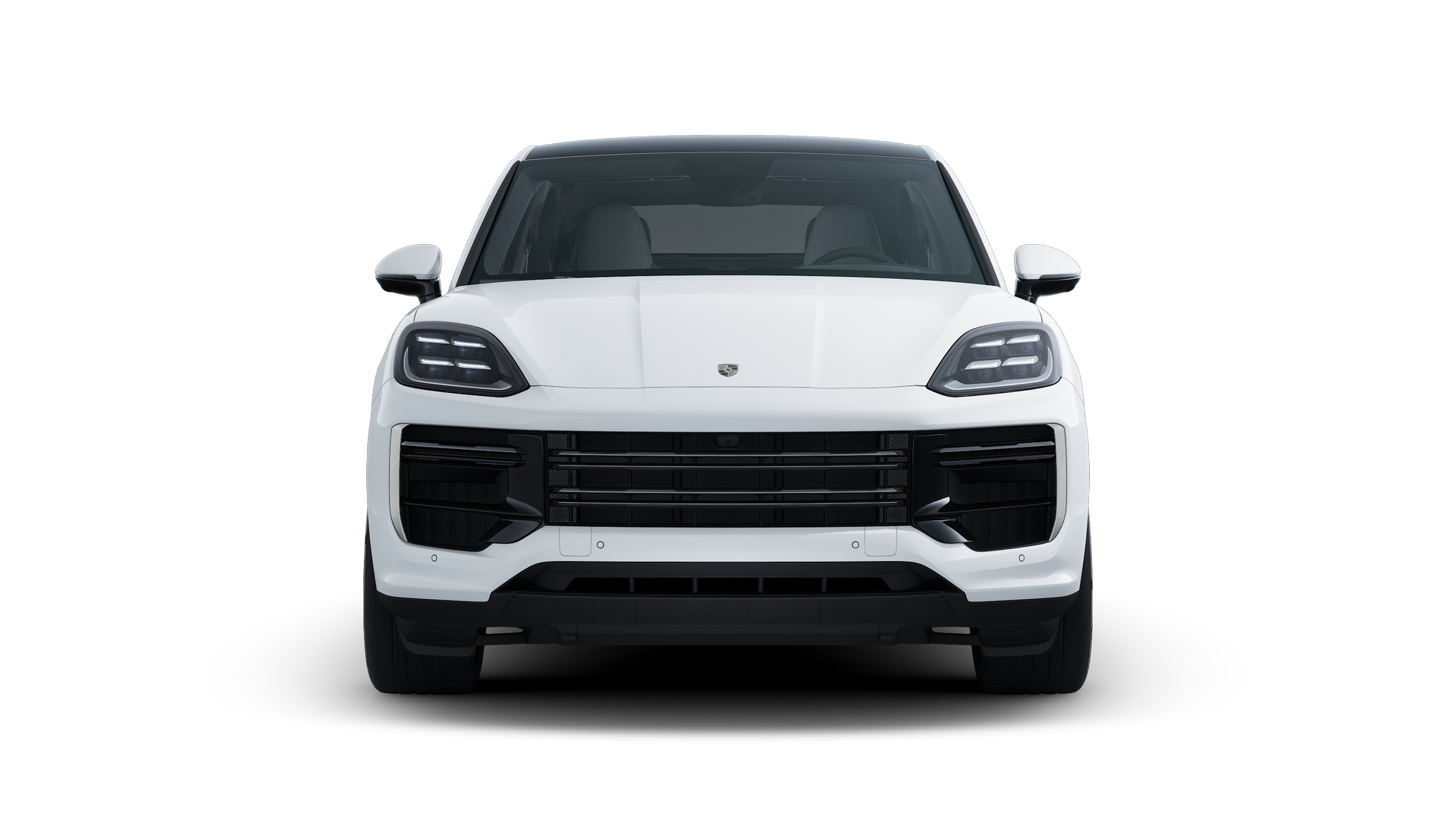 Utvendig visning av Cayenne Turbo E-Hybrid Coupé som viser fronten av bilen
