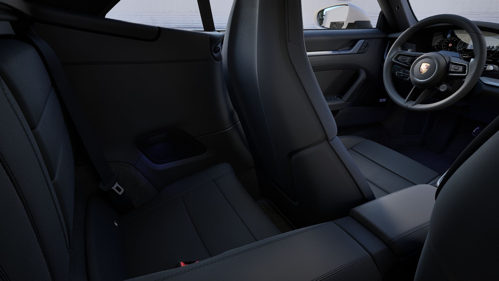 Interior view showing the back seats of 911 Carrera S Cabriolet