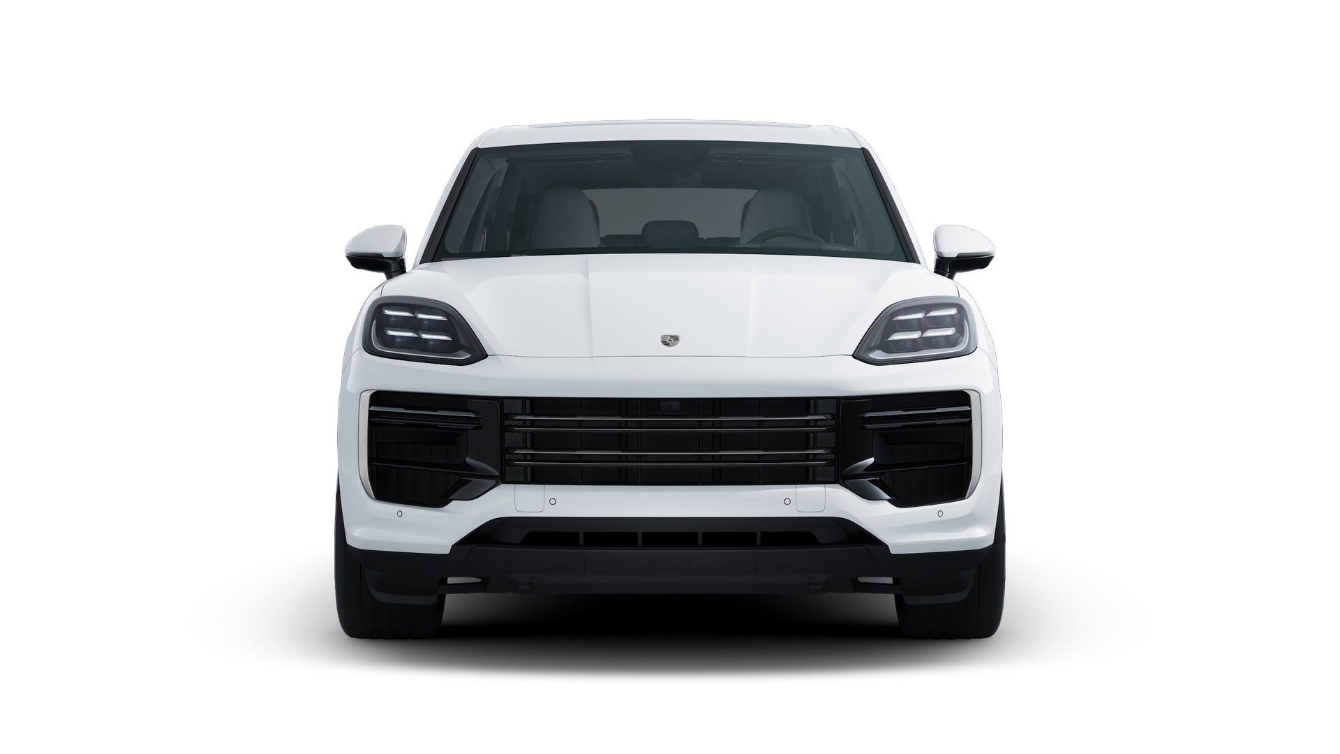 Exterior view of Cayenne Turbo E-Hybrid showing the front of the car
