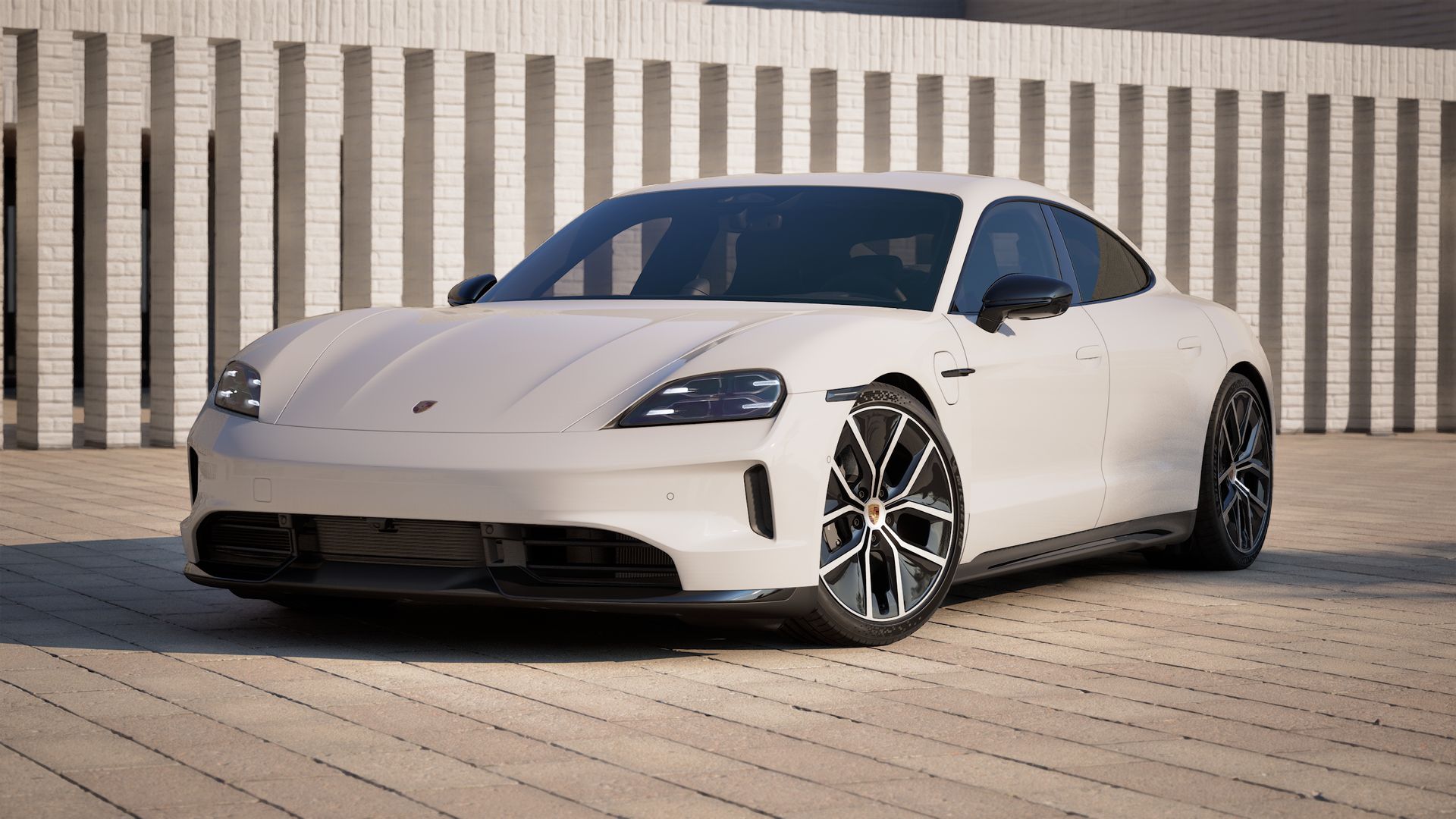 Exterior view of Taycan 4 Black Edition showing the front and left side of the car