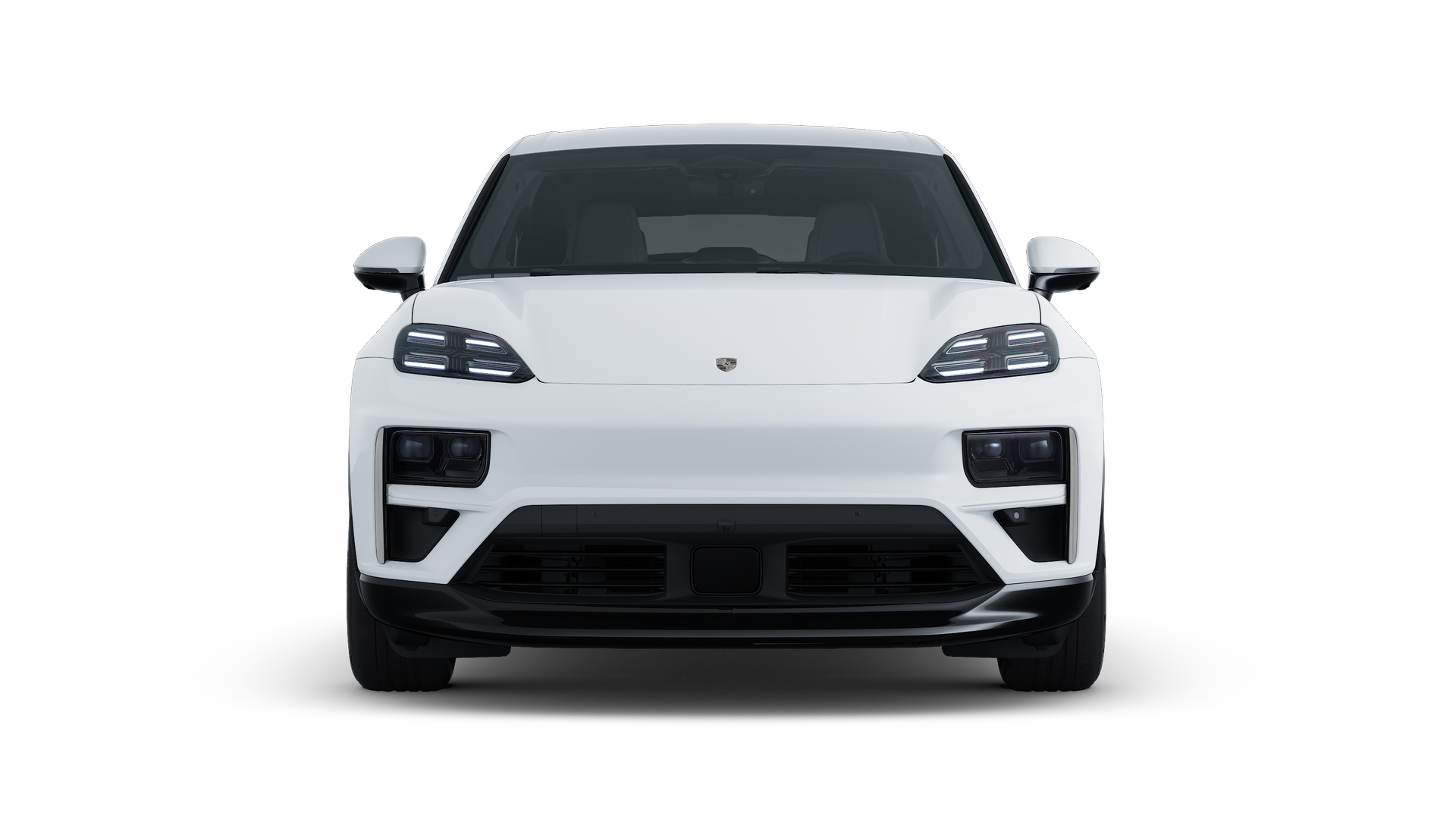 Vista exterior de Macan Turbo Electric mostrando la parte delantera del coche