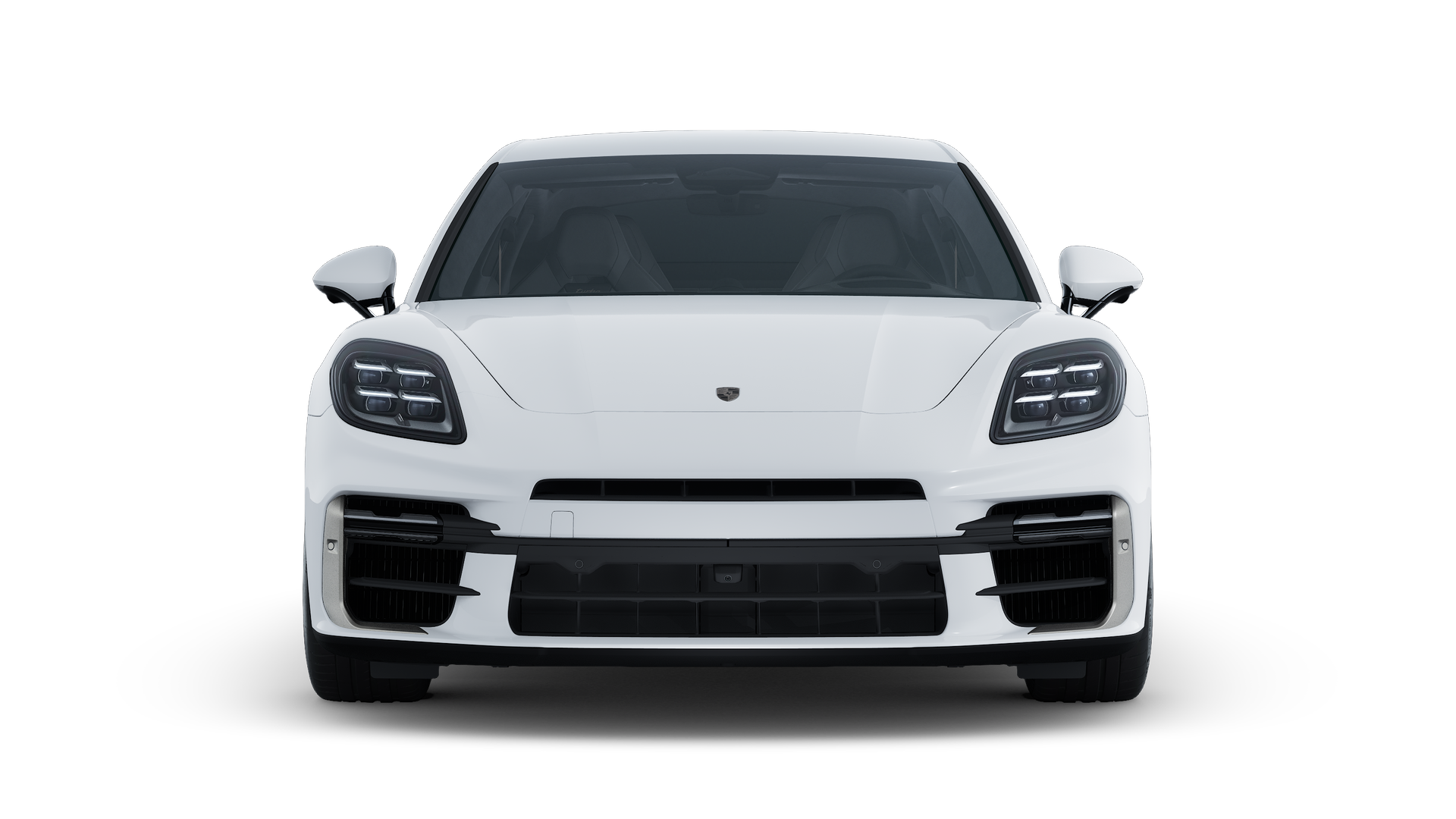 Widok zewnętrzny Panamera Turbo E-Hybrid przedstawiający przód samochodu