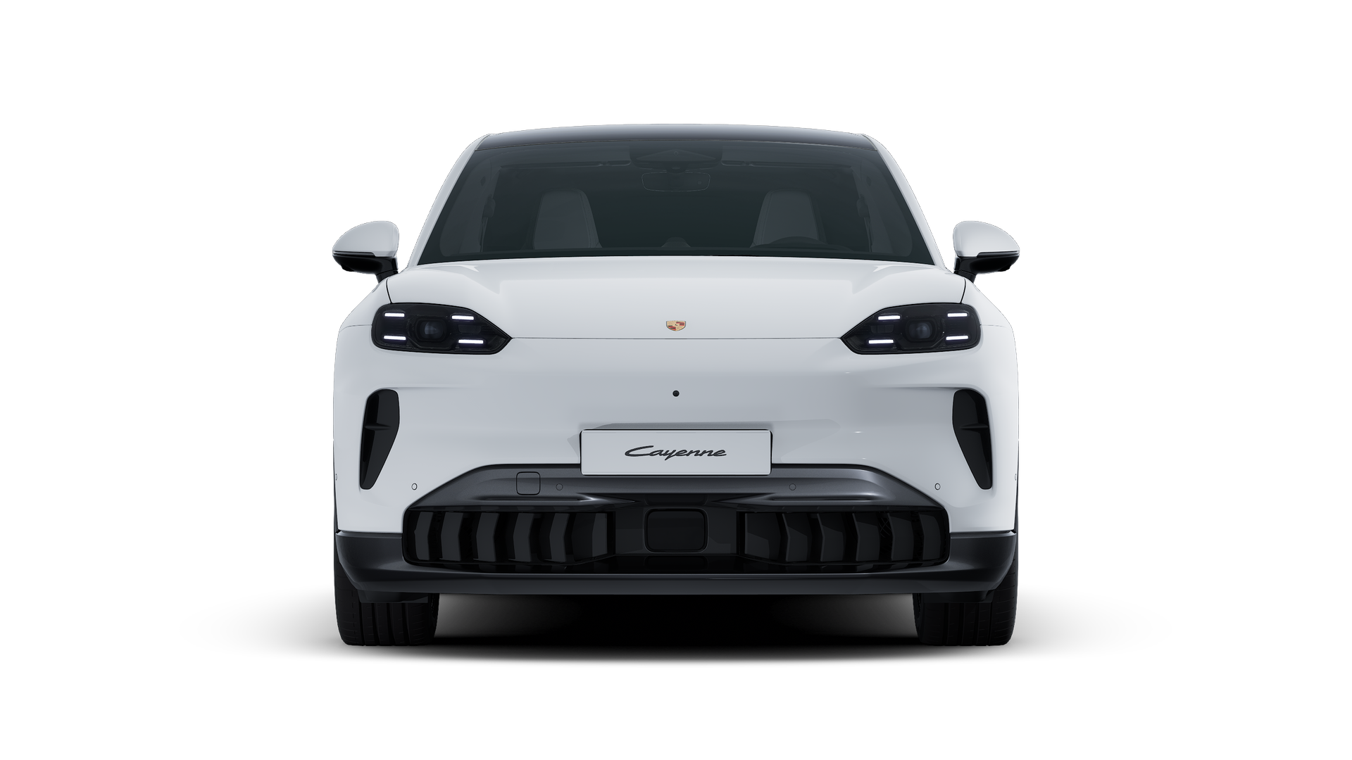 Exterior view of Cayenne Coupé Electric showing the front of the car