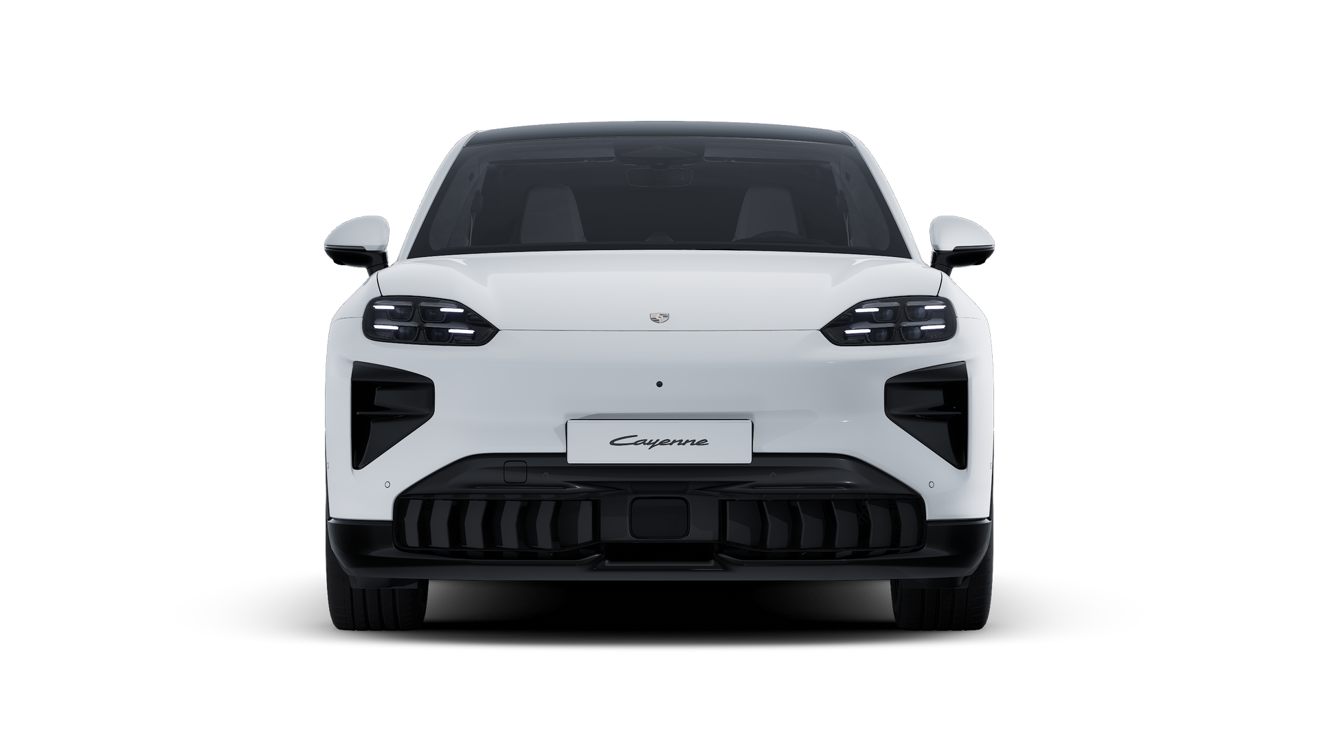 Vista exterior de Cayenne Turbo Coupé Electric mostrando la parte delantera del coche