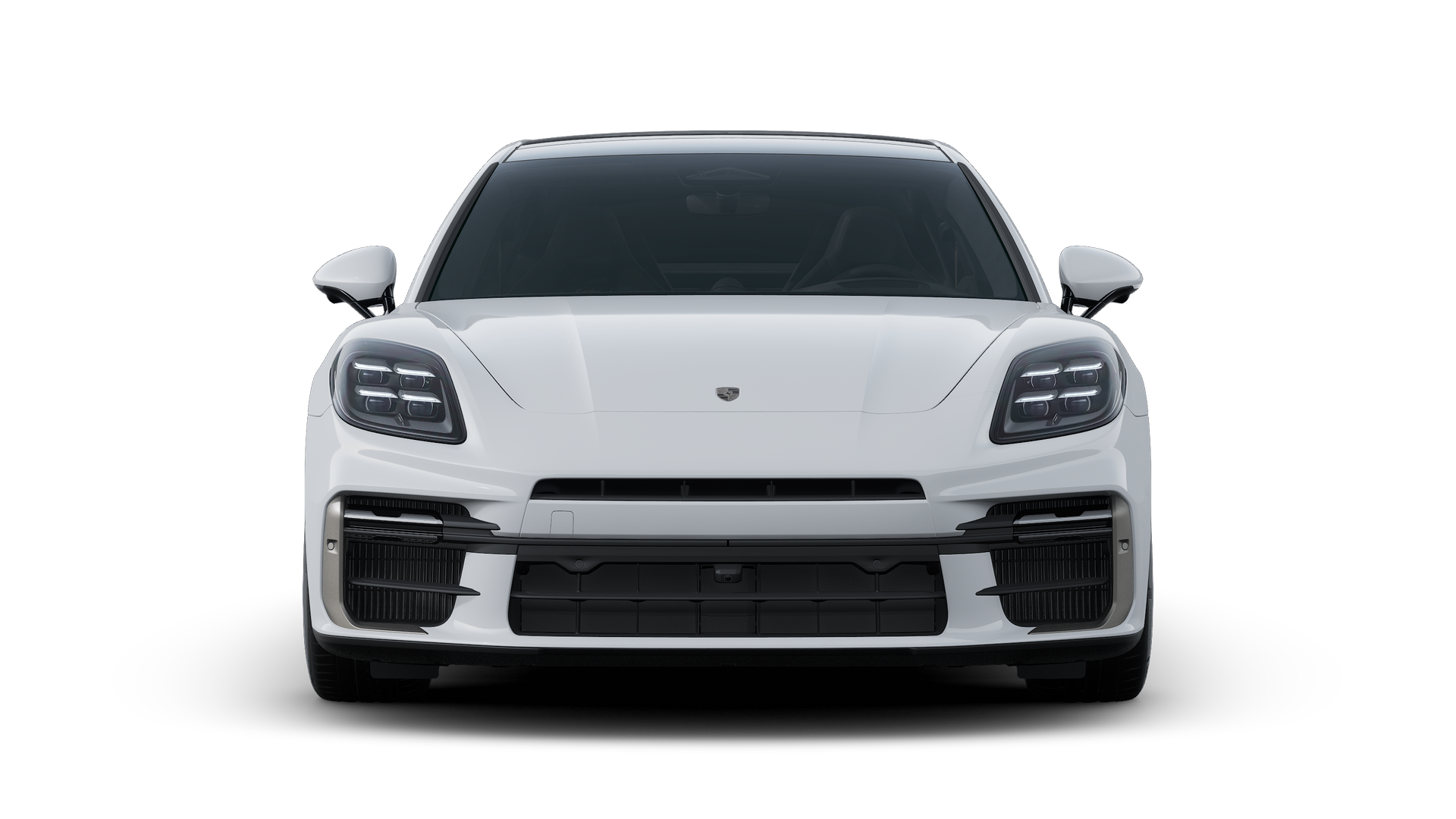 Vista exterior de Panamera Turbo E-Hybrid mostrando la parte delantera del coche