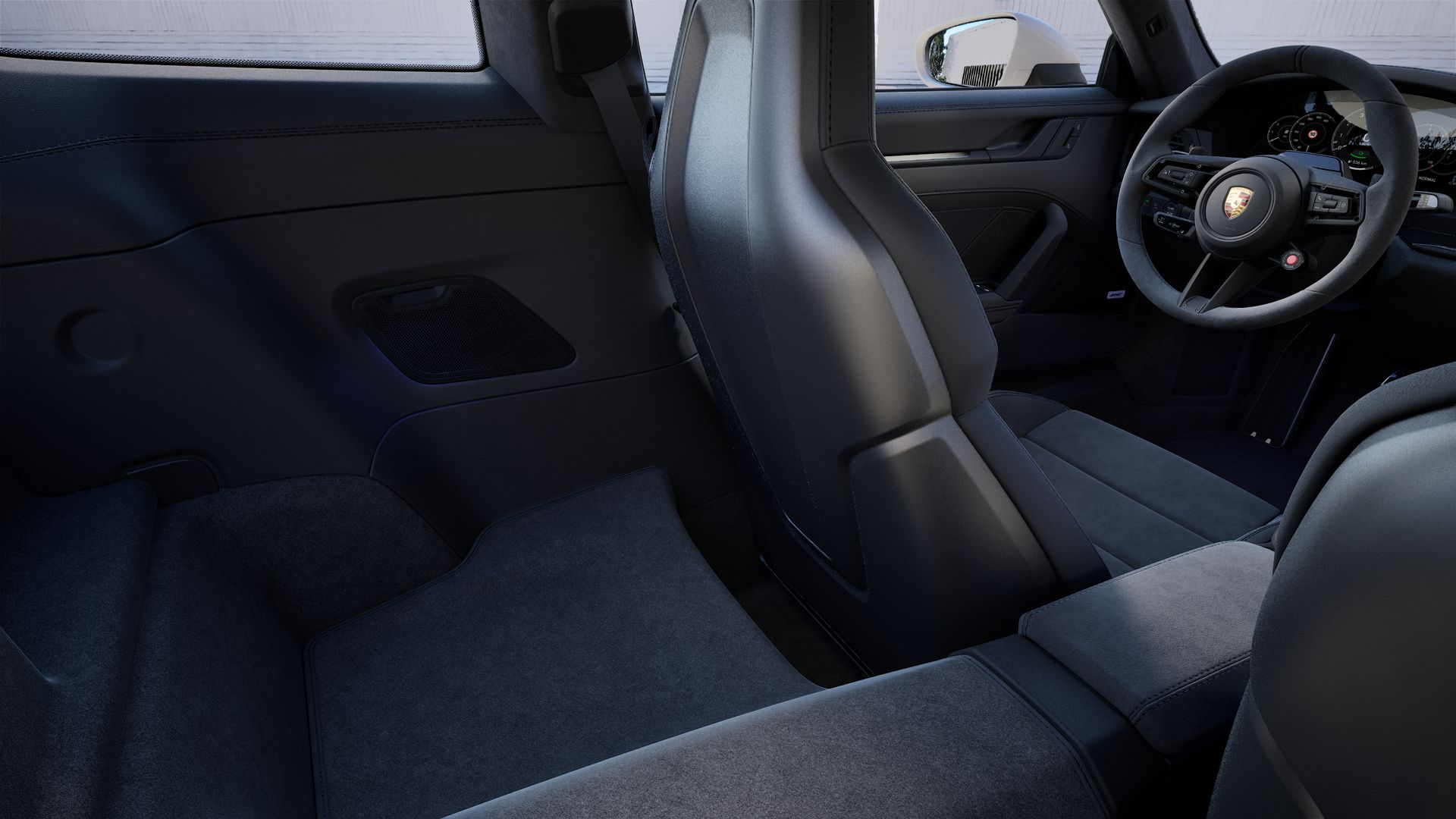 Interior view showing the back seats of 911 Carrera 4 GTS