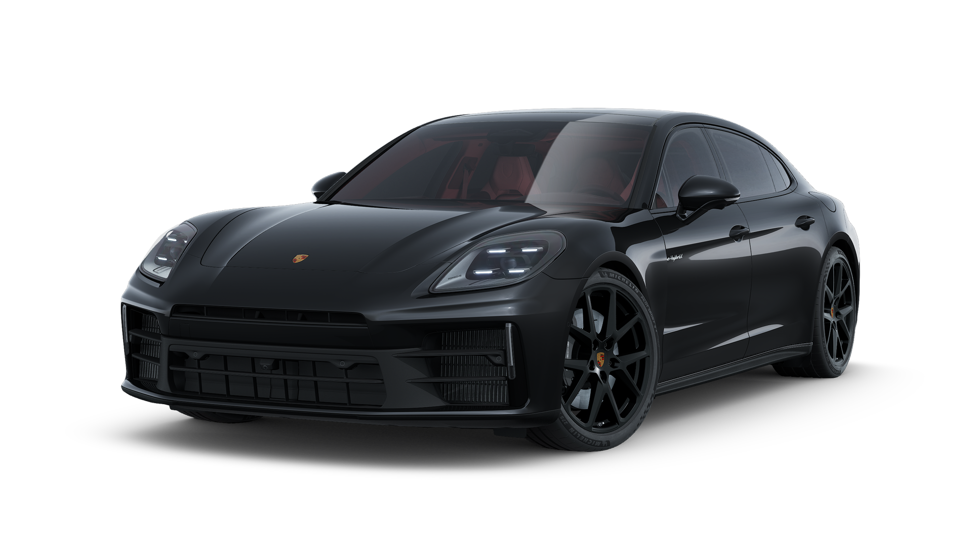 Exterior view of Panamera 4 E-Hybrid Executive showing the front and left side of the car
