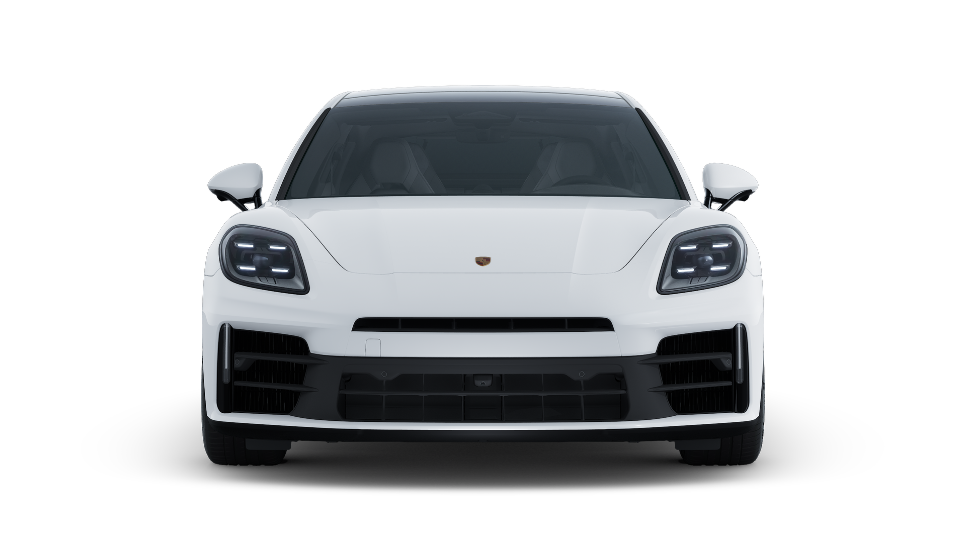 Vedere exterioară a Panamera 4 E-Hybrid Executive care arată partea din față a mașinii