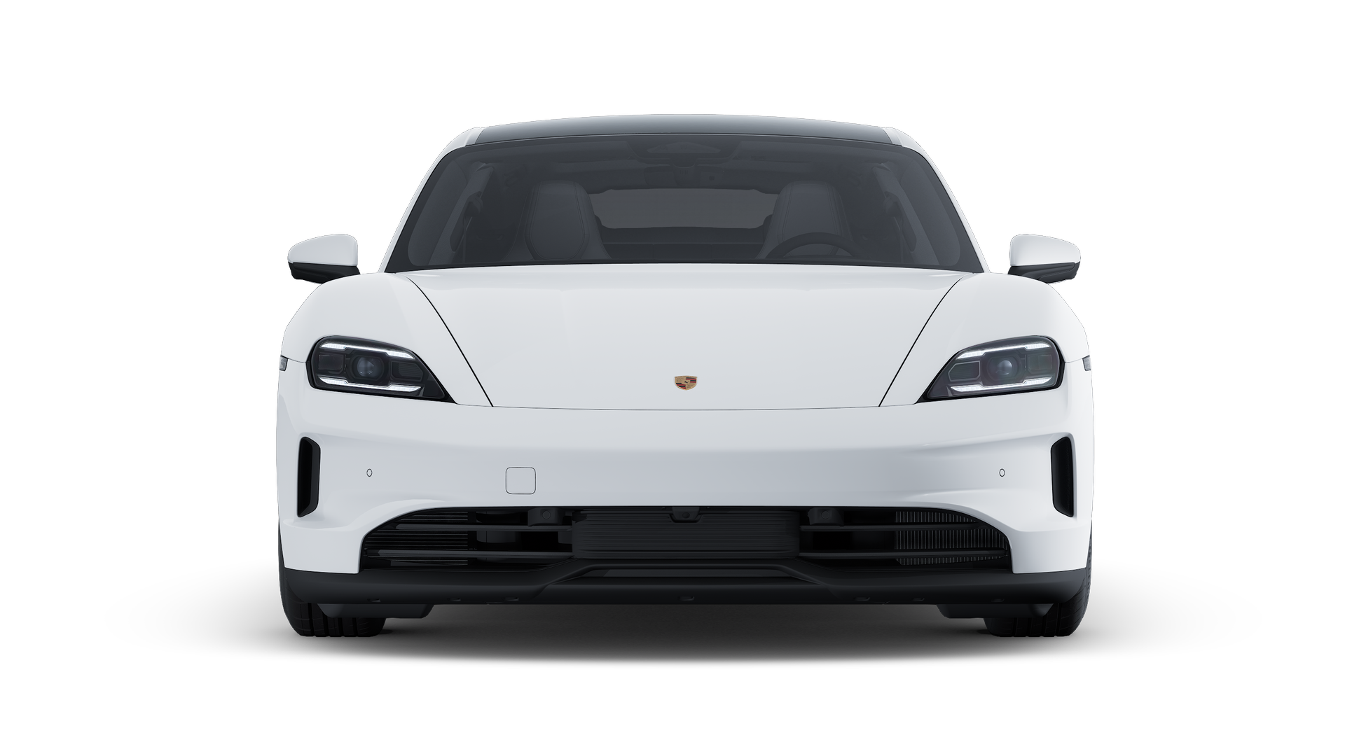 Exterior view of Taycan showing the front of the car