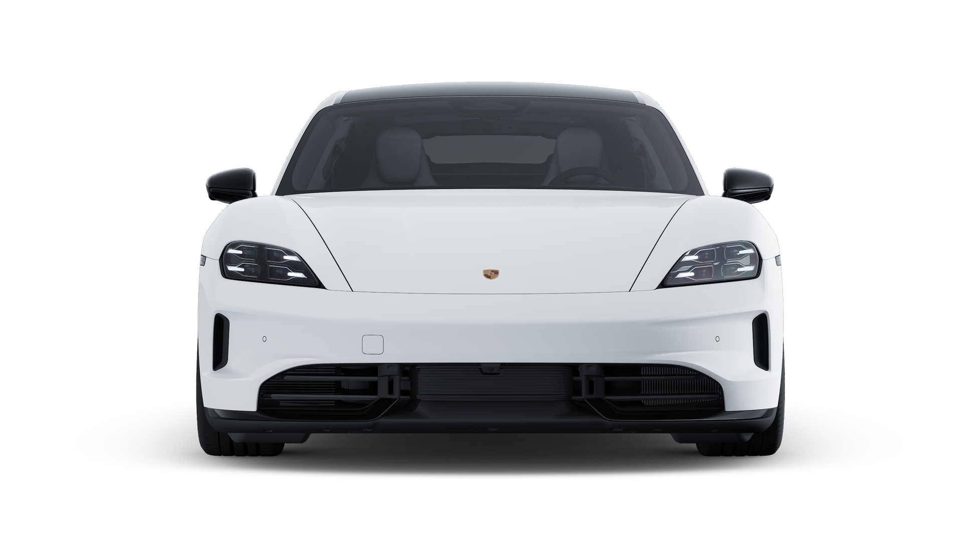 Exterior view of Taycan Black Edition showing the front of the car