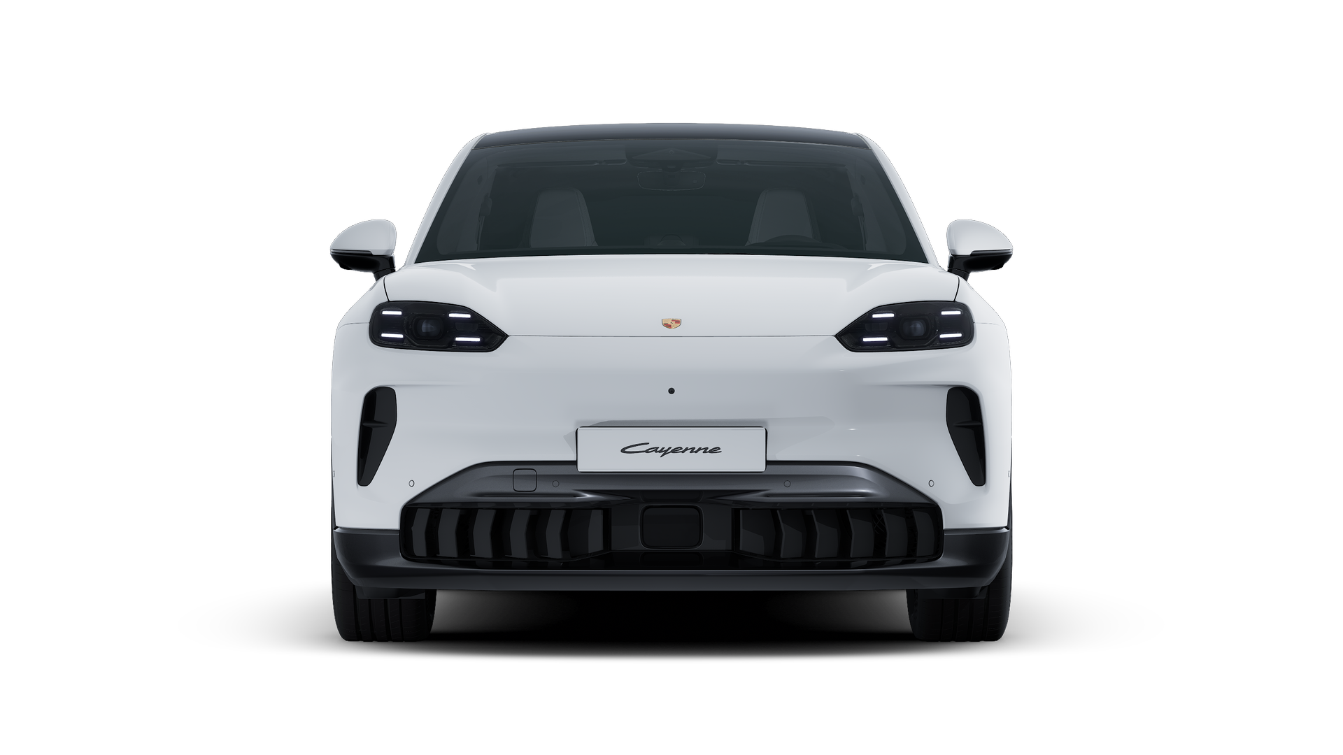 Exterior view of Cayenne Coupé Electric showing the front of the car