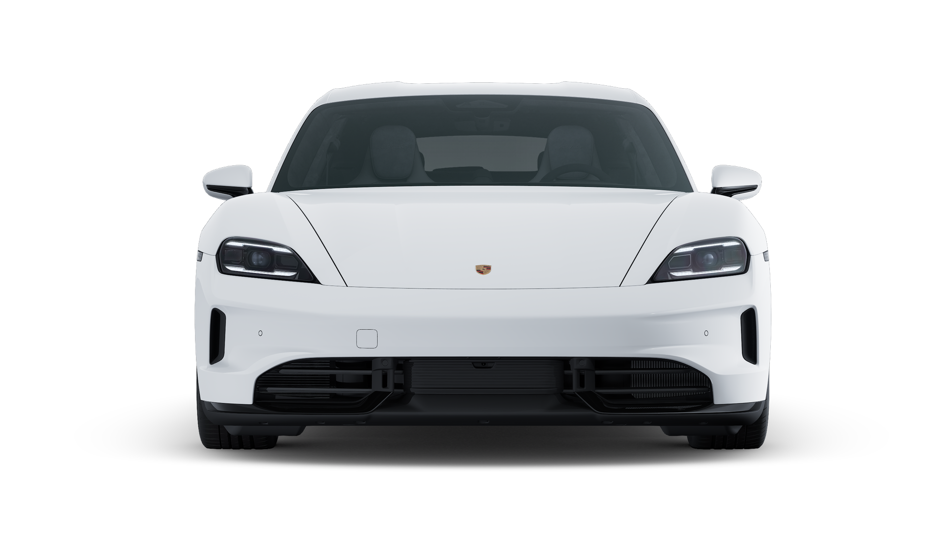 Pohľad zvonku na Taycan GTS Sport Turismo zobrazujúci prednú časť vozidla
