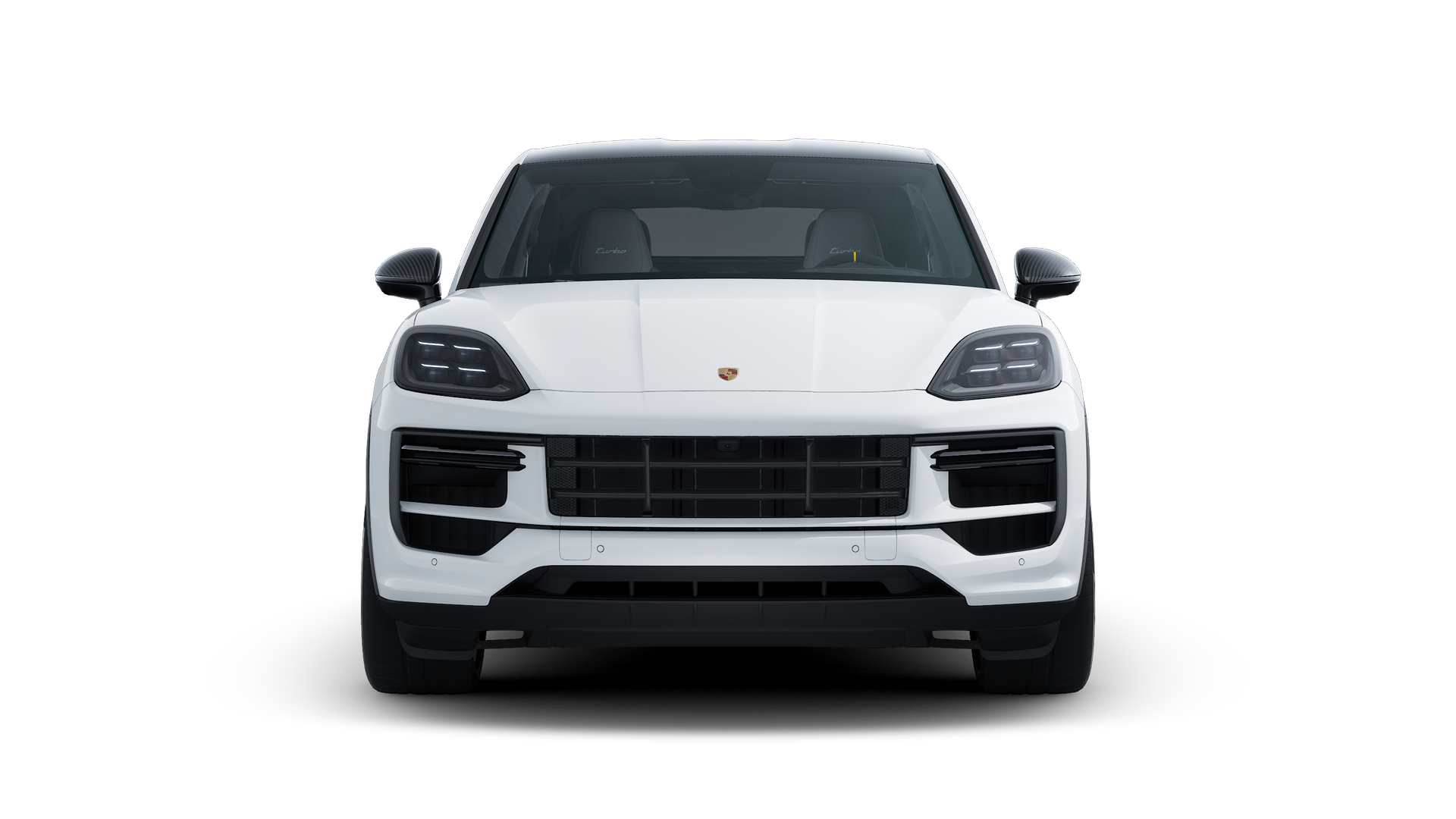 Cayenne Turbo E-Hybrid Coupé with GT Package adresinin aracın ön tarafını gösteren dış görünümü