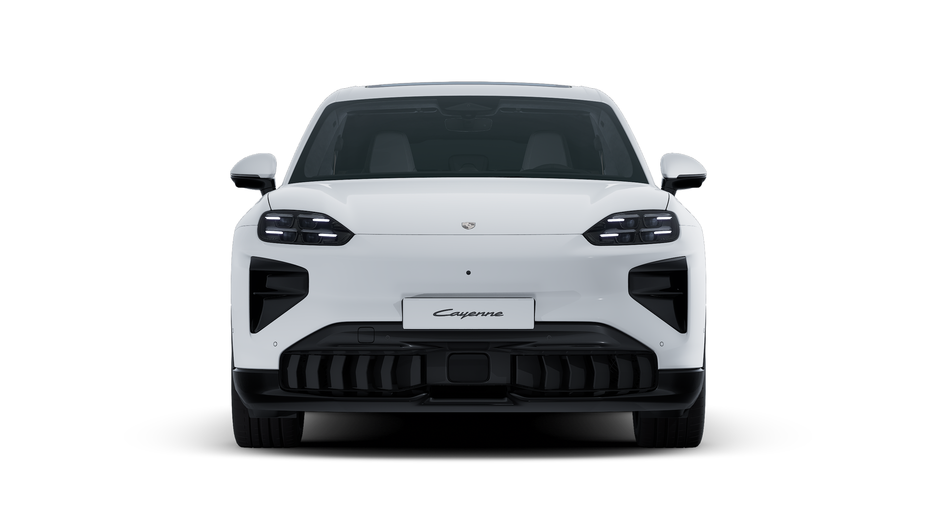 Cayenne Turbo Electric adresinin aracın ön tarafını gösteren dış görünümü