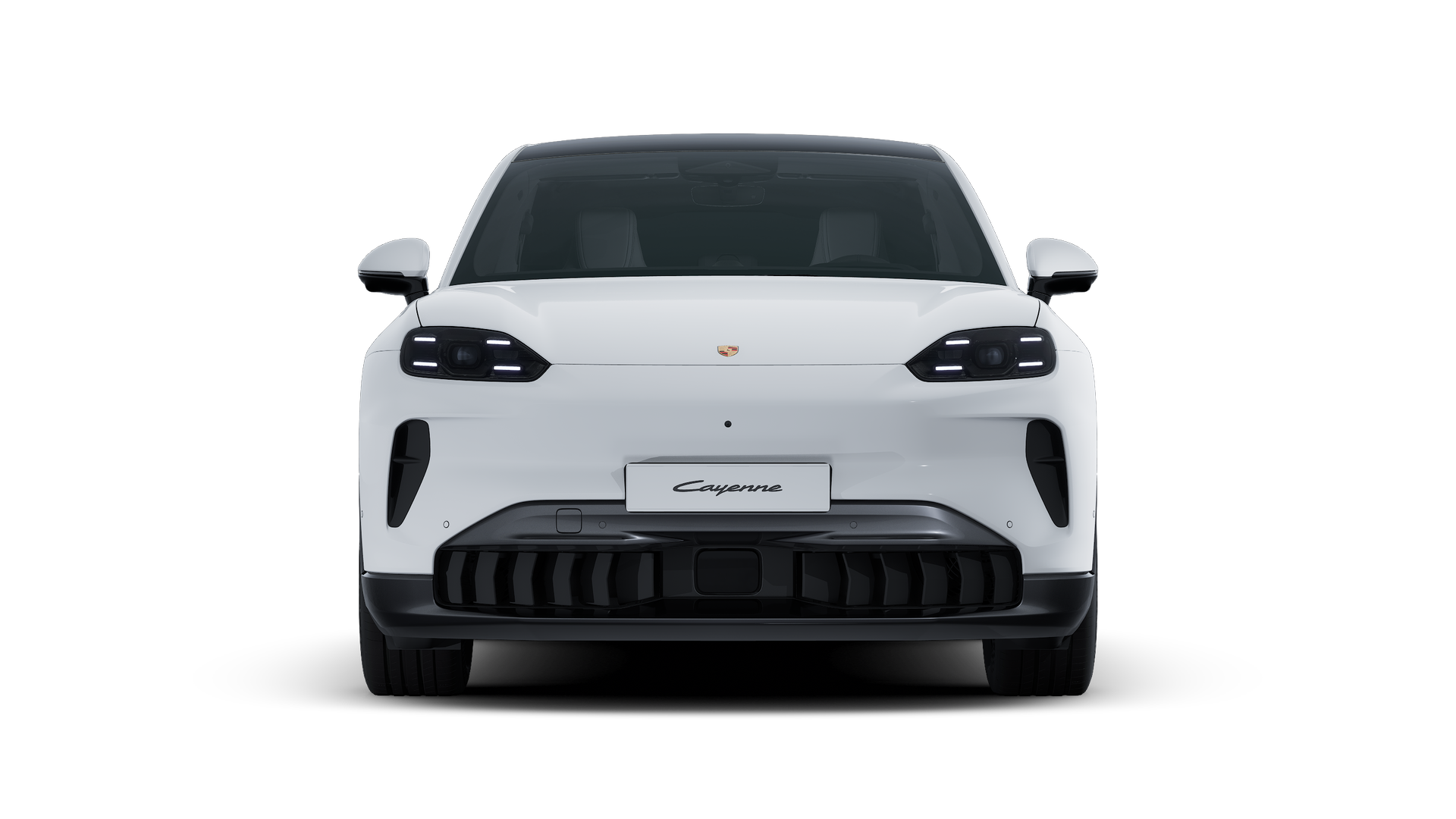 Cayenne Coupé Electric adresinin aracın ön tarafını gösteren dış görünümü