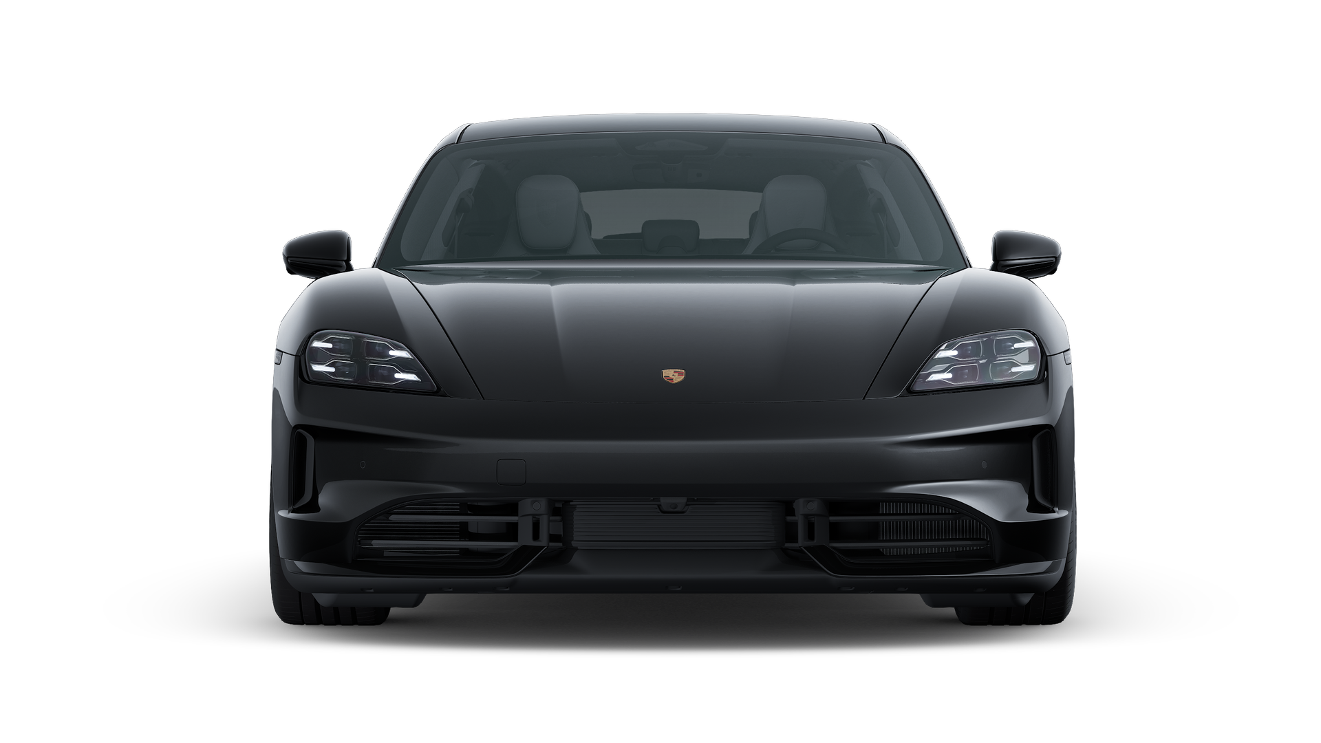 Taycan 4S Sport Turismo Black Edition adresinin aracın ön tarafını gösteren dış görünümü