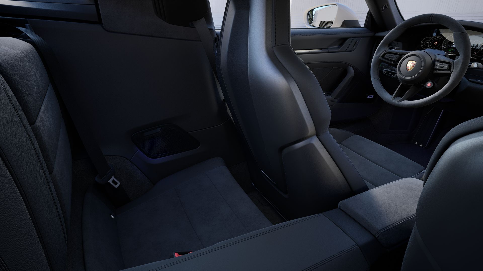 Interior view showing the back seats of 911 Targa 4 GTS