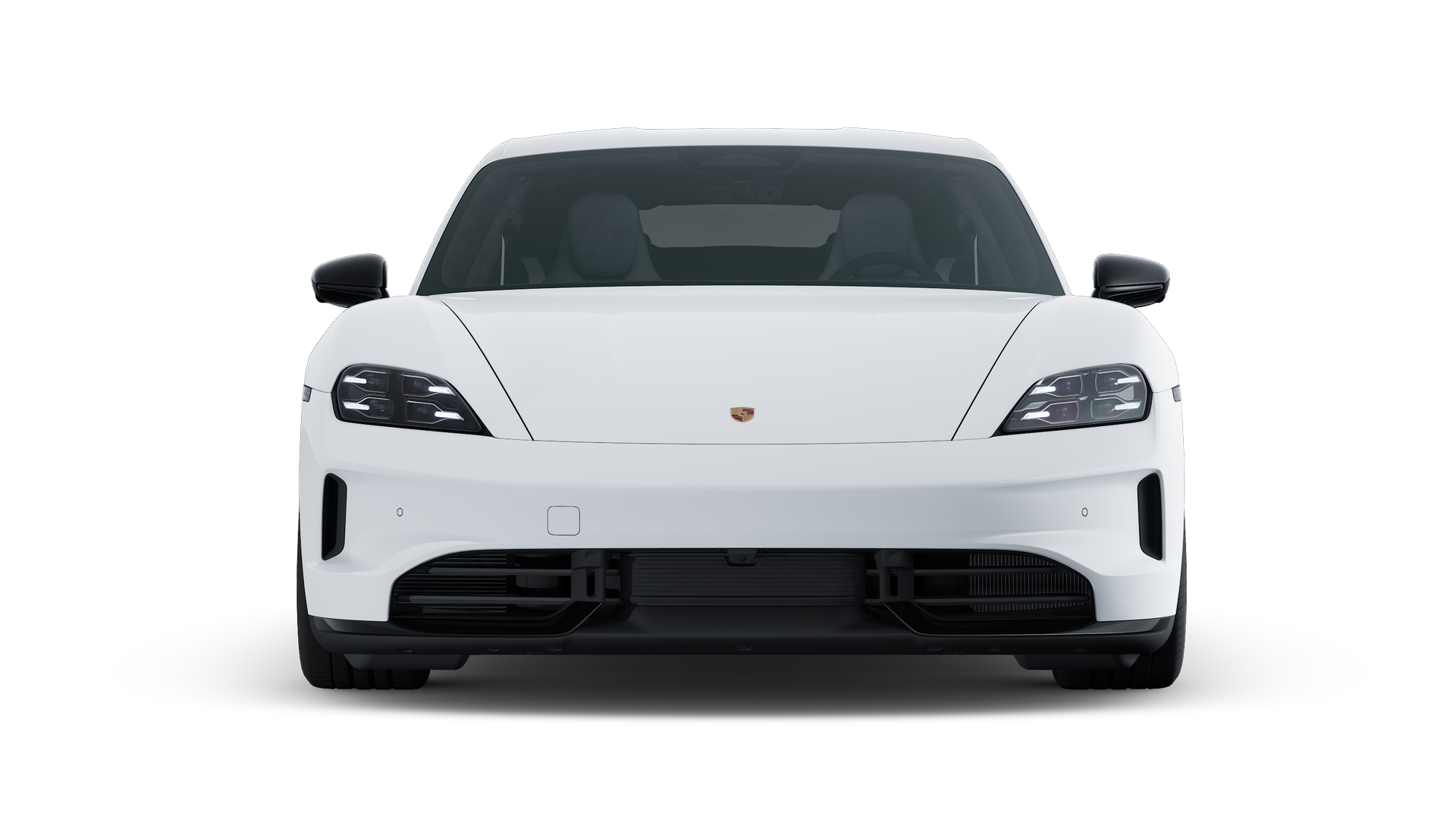 顯示汽車前部的Taycan 4S Black Edition的外部視圖