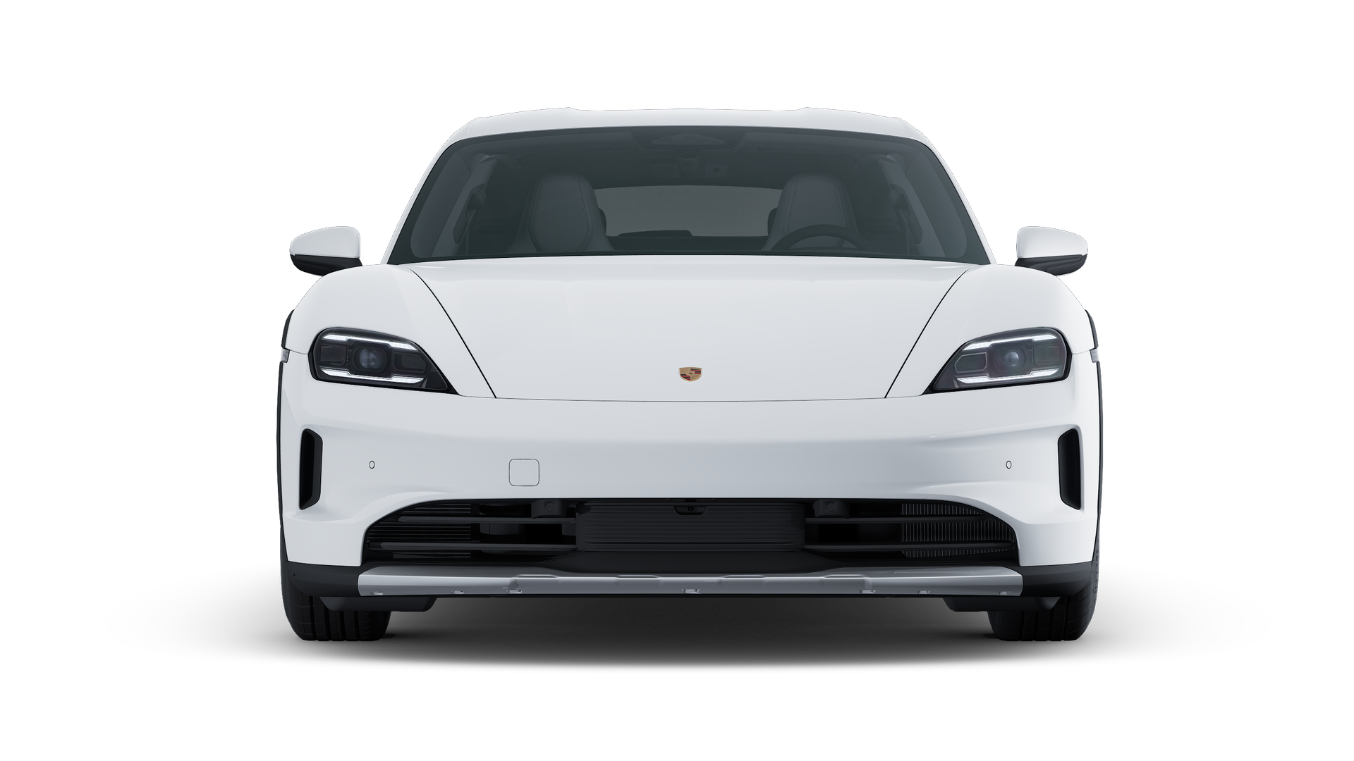 顯示汽車前部的Taycan 4 Cross Turismo的外部視圖