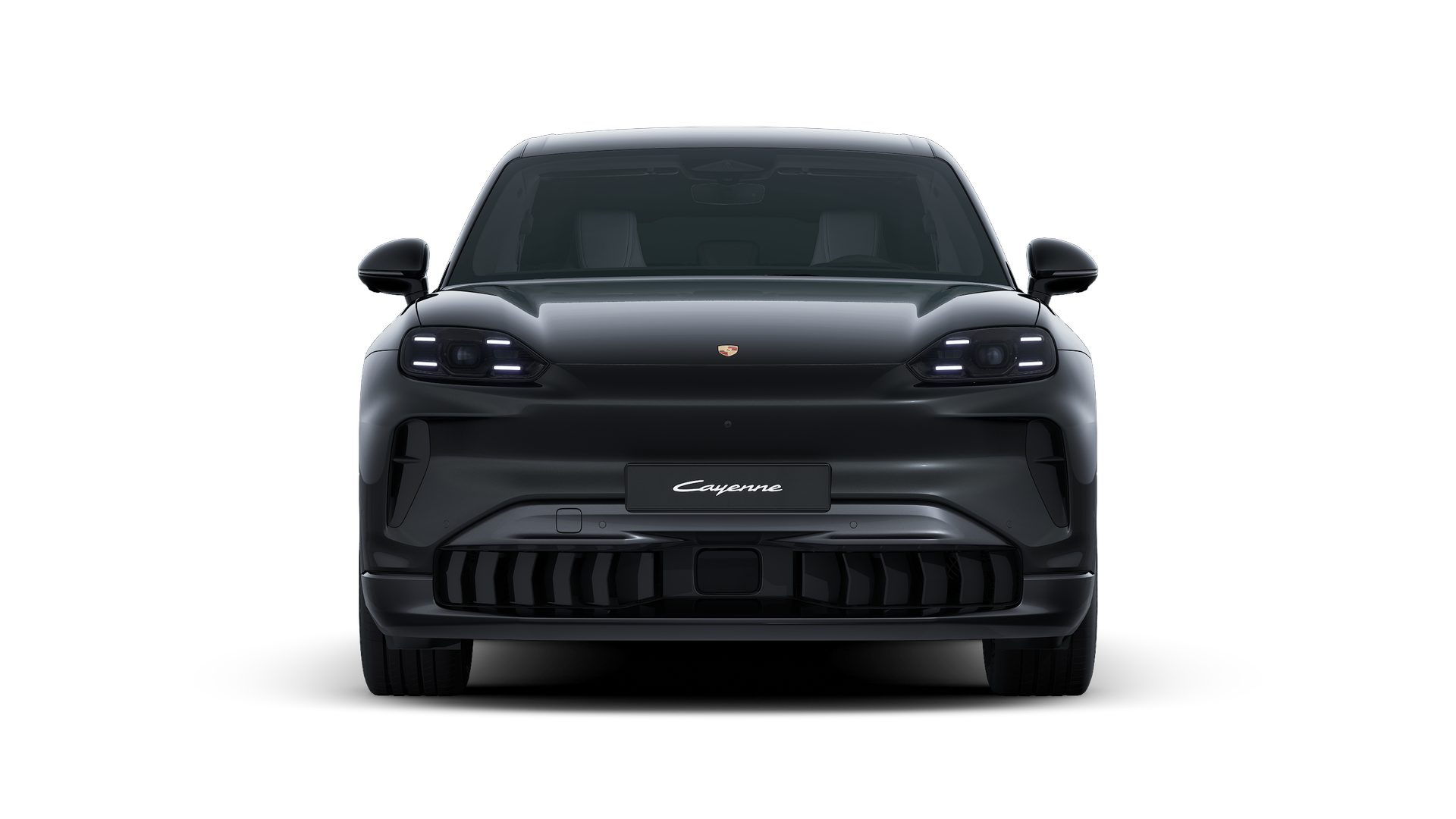 Зовнішній вигляд Cayenne Electric , що показує передню частину автомобіля