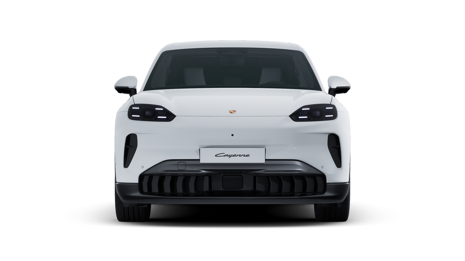 Exterior view of Cayenne Electric showing the front of the car