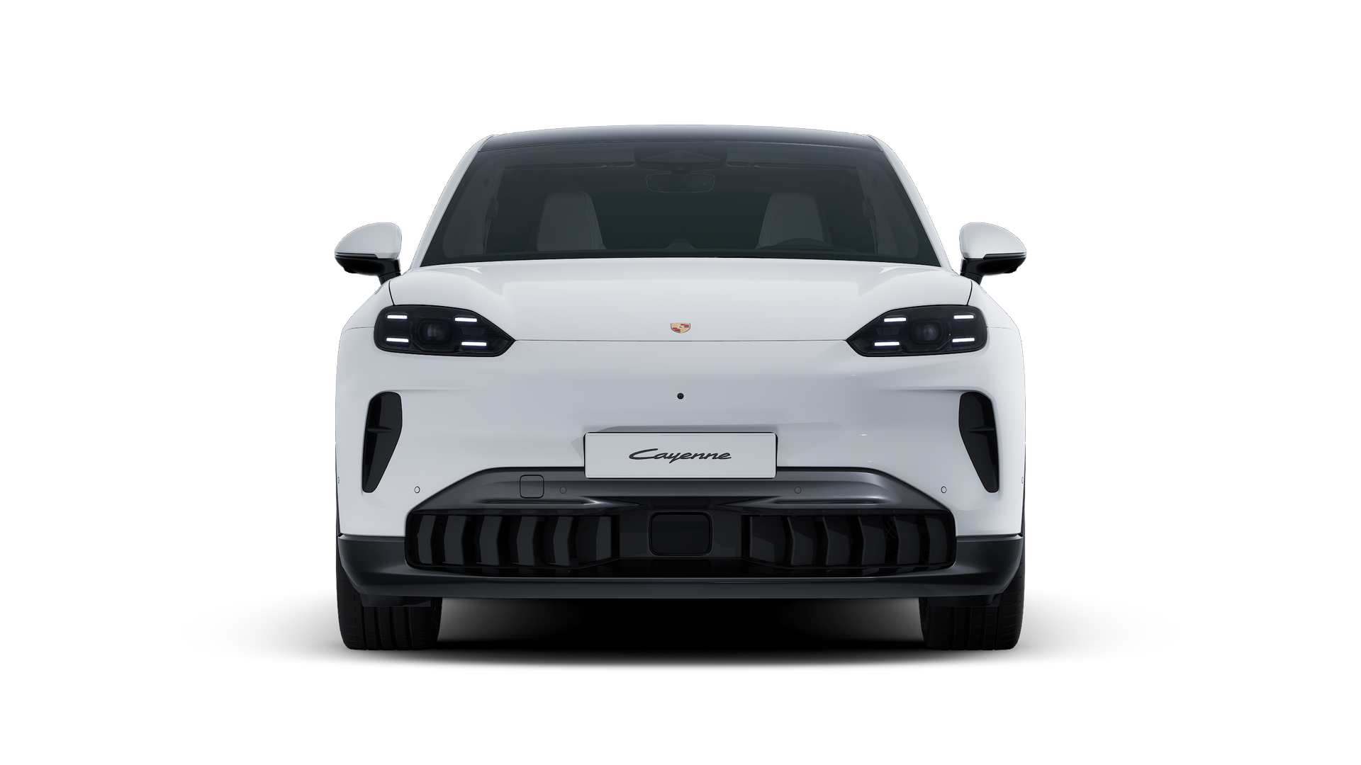 Exterior view of Cayenne Coupe Electric showing the front of the car