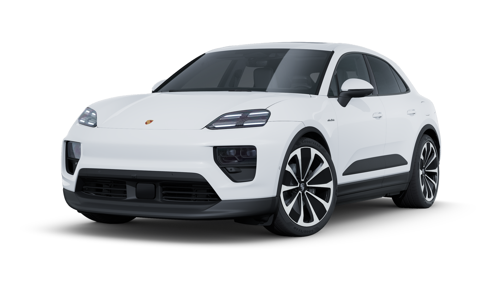 Exterior view of Macan showing the front and left side of the car