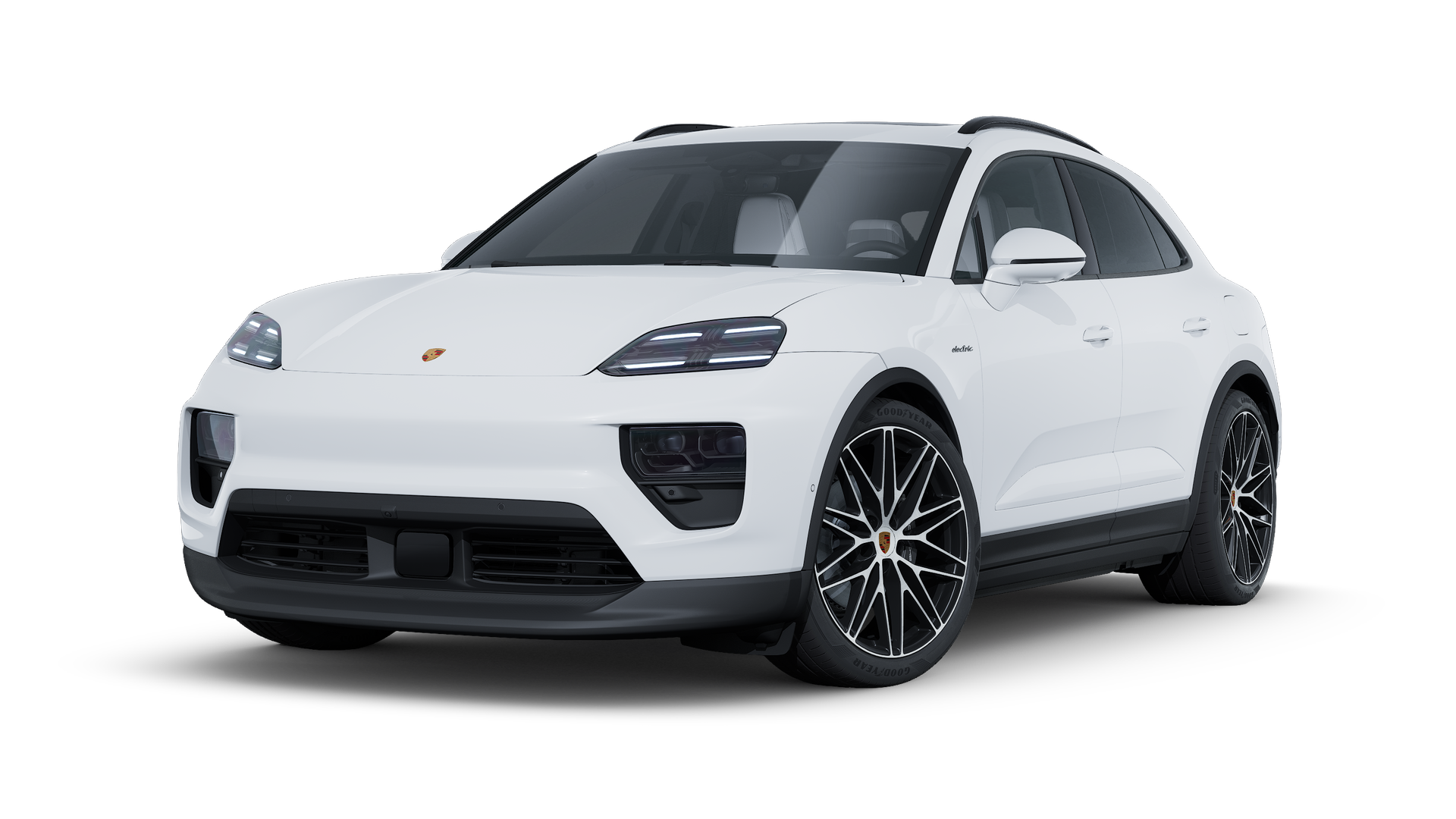 Exterior view of Macan showing the front and left side of the car