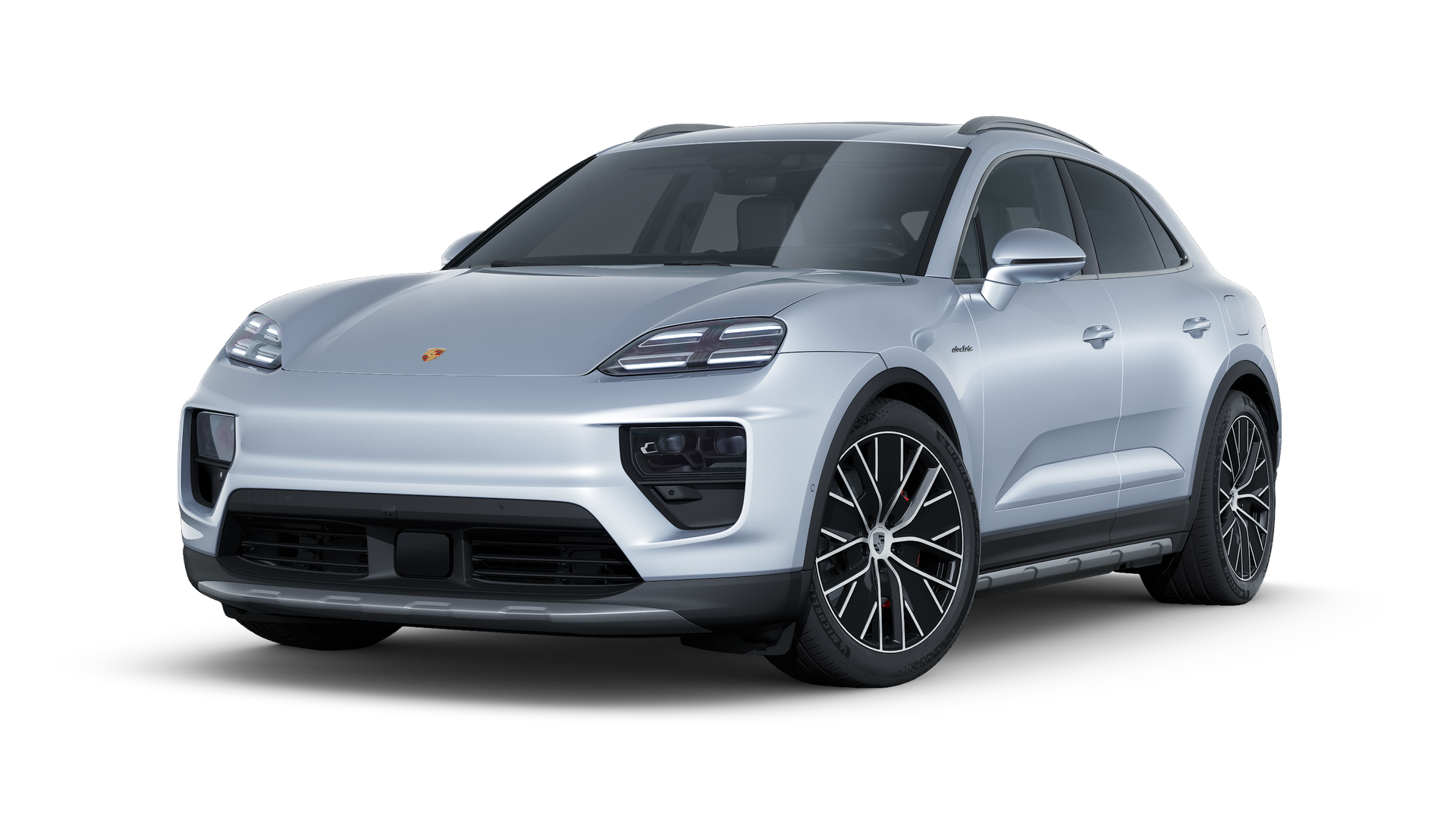 Exterior view of Macan 4S Electric showing the front and left side of the car