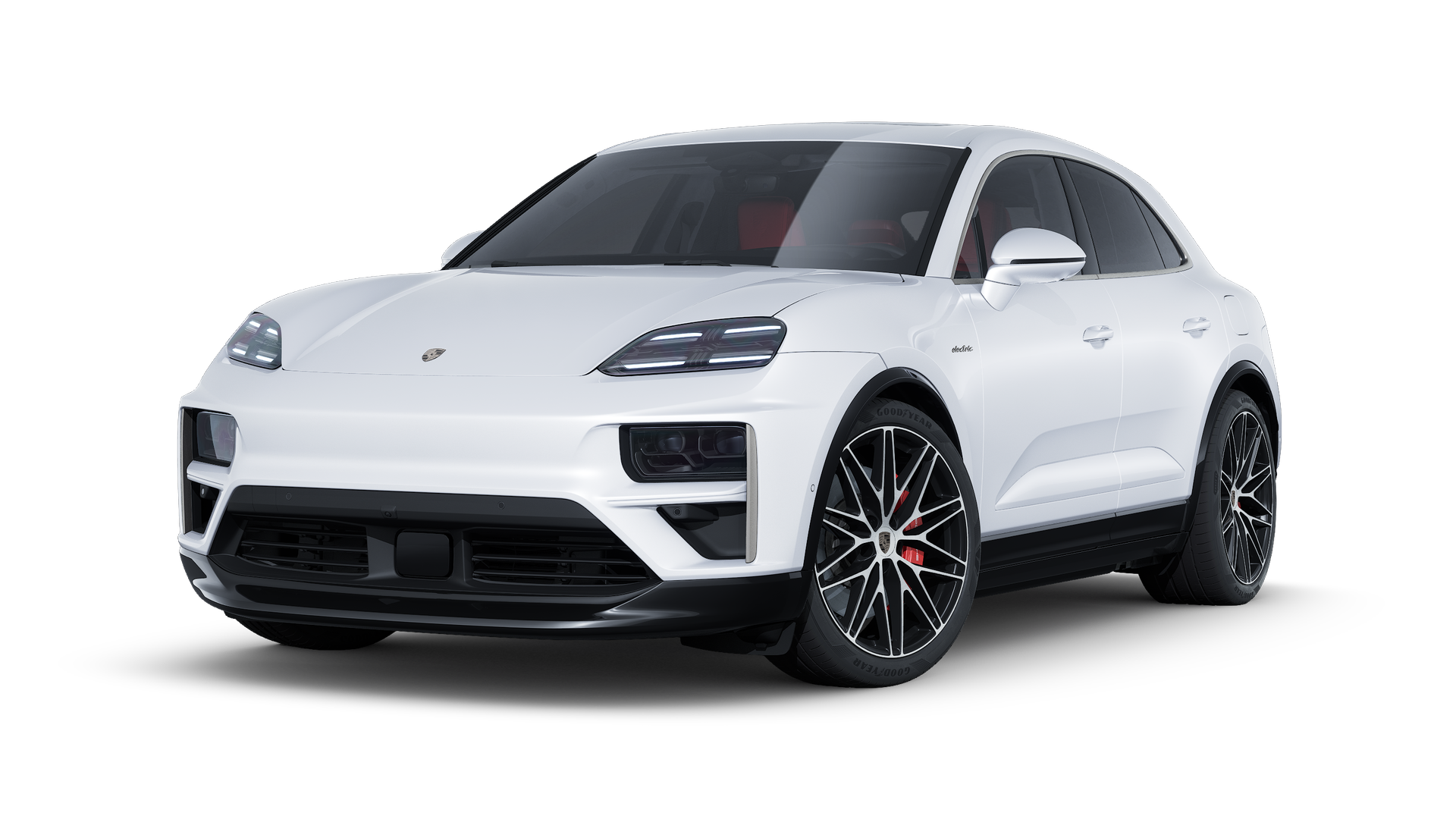 Exterior view of Macan Turbo showing the front and left side of the car