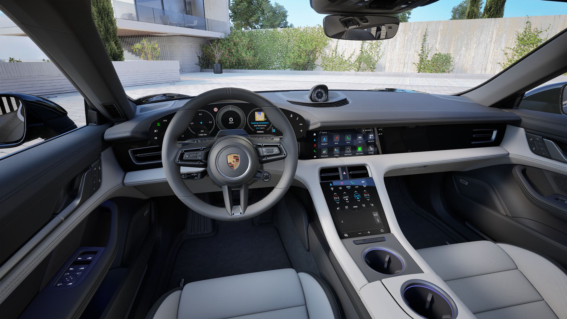 Jet Black Metallic with Black and Chalk Leather Interior - interior