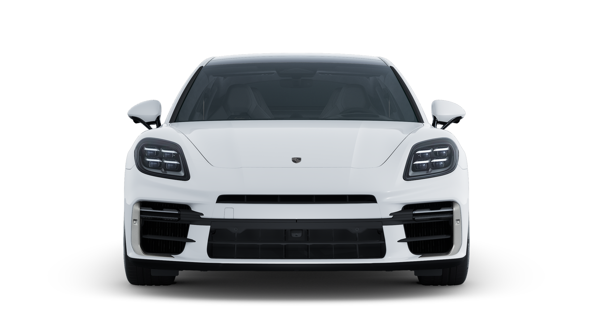 Exterior view of Panamera Turbo E-Hybrid showing the front of the car
