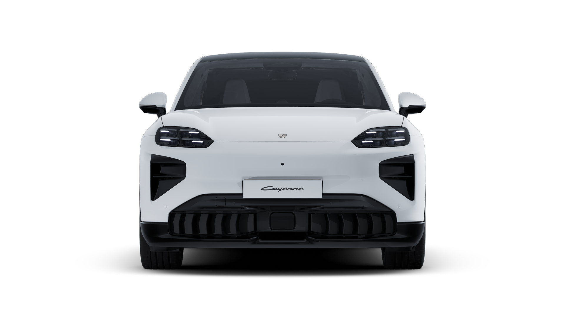 Vista exterior de Cayenne Turbo Coupé Electric mostrando la parte delantera del coche