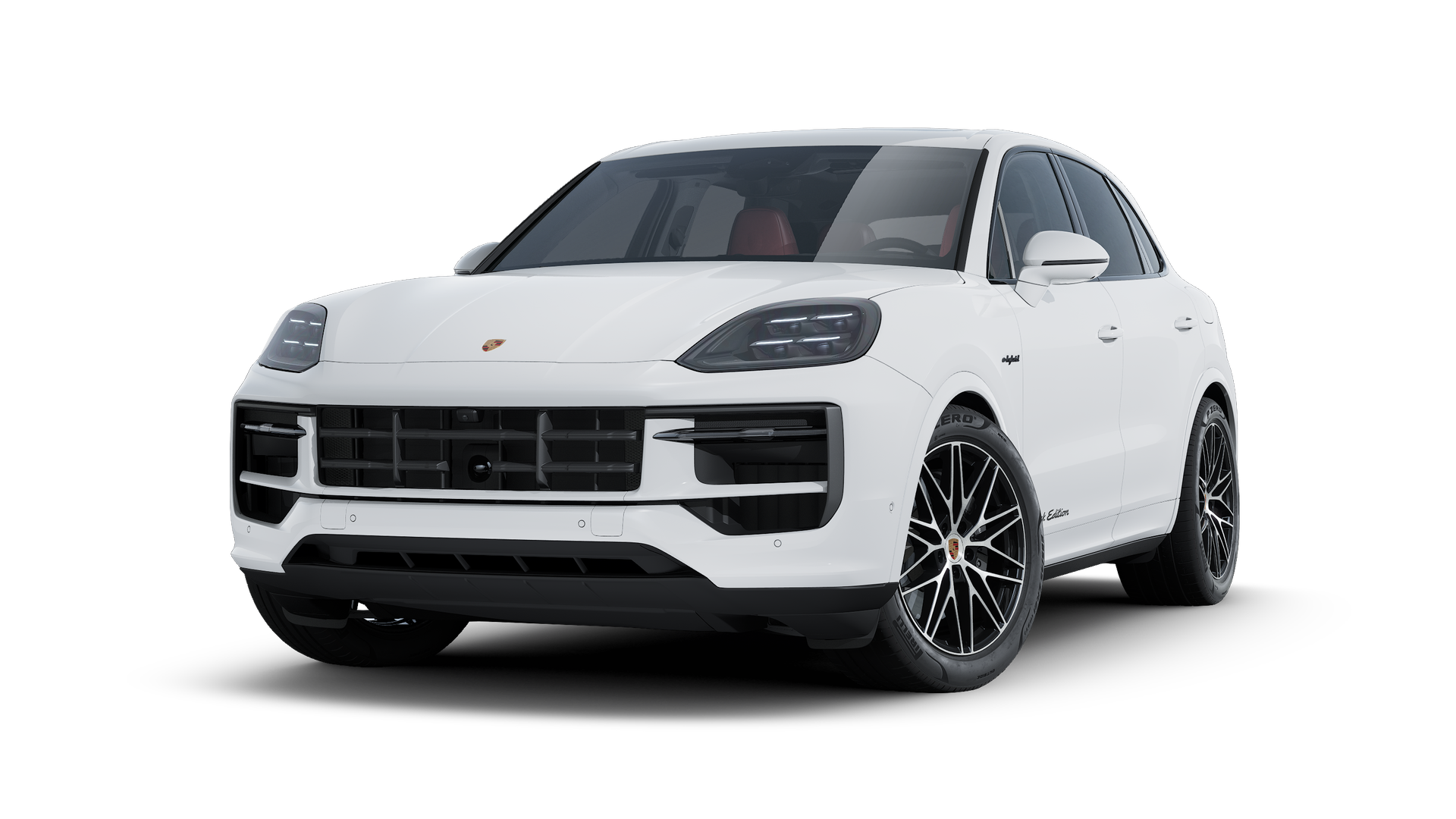 Внешний вид Cayenne E-Hybrid Black Edition с изображением передней и левой части автомобиля