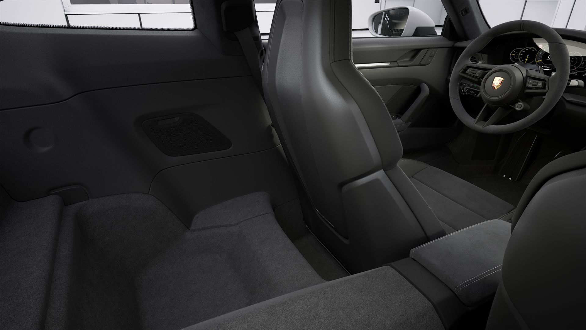 Interior view showing the back seats of 911 GT3