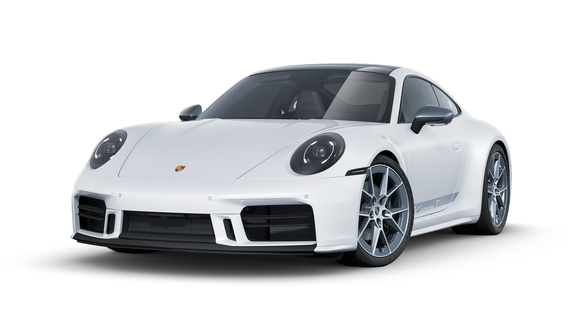 Exterior view of 911 Carrera T showing the front and left side of the car