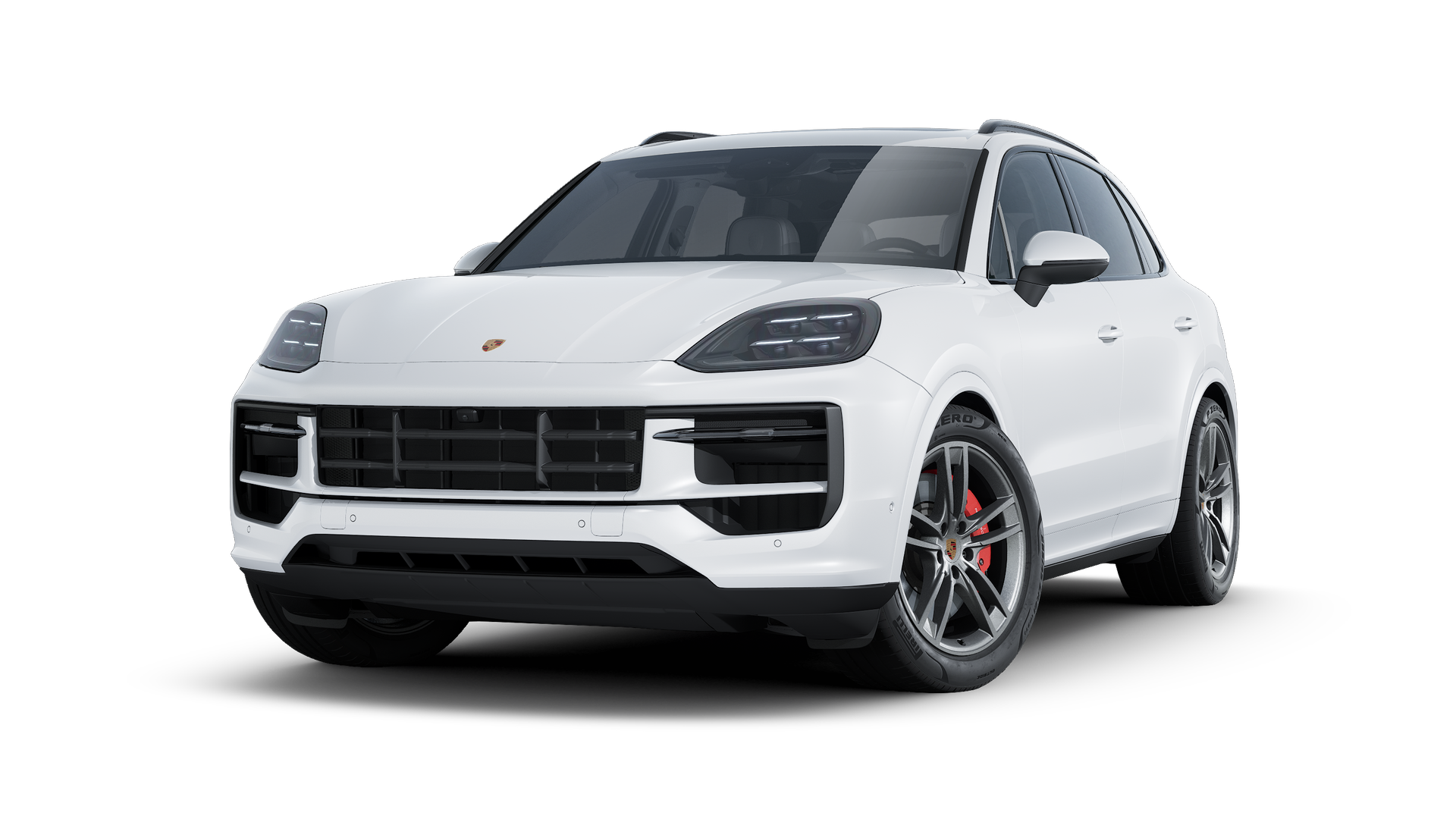 Exterior view of Cayenne S showing the front and left side of the car