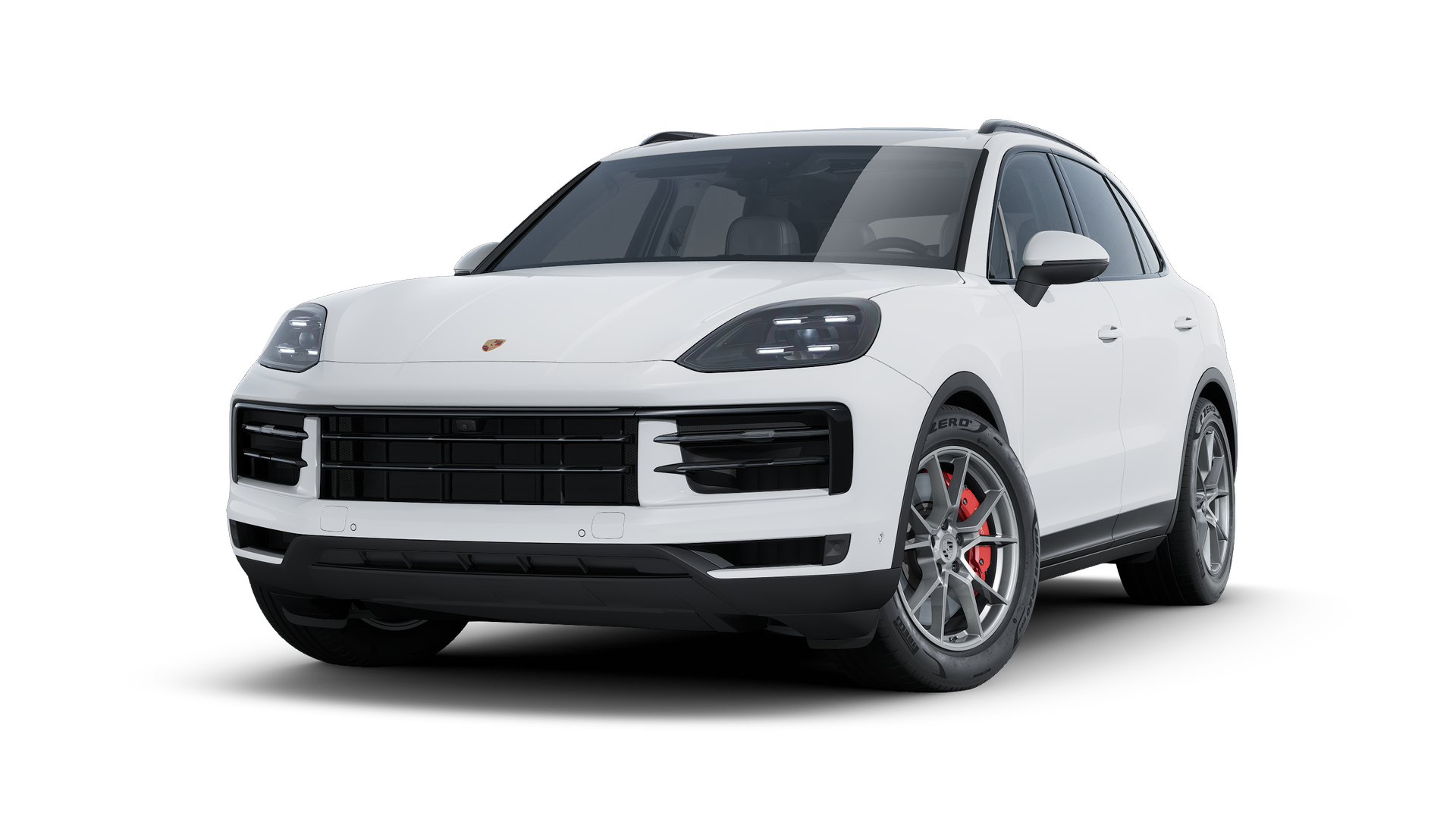 Exterior view of Cayenne S showing the front and left side of the car