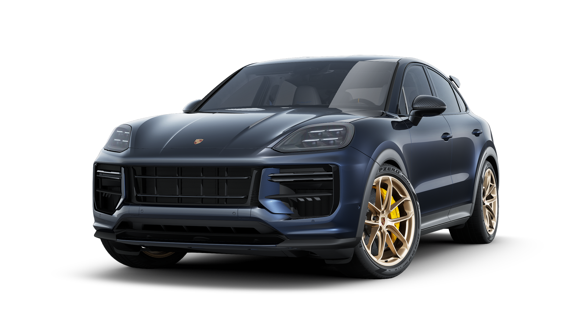 Exterior view of Cayenne Turbo GT showing the front and left side of the car