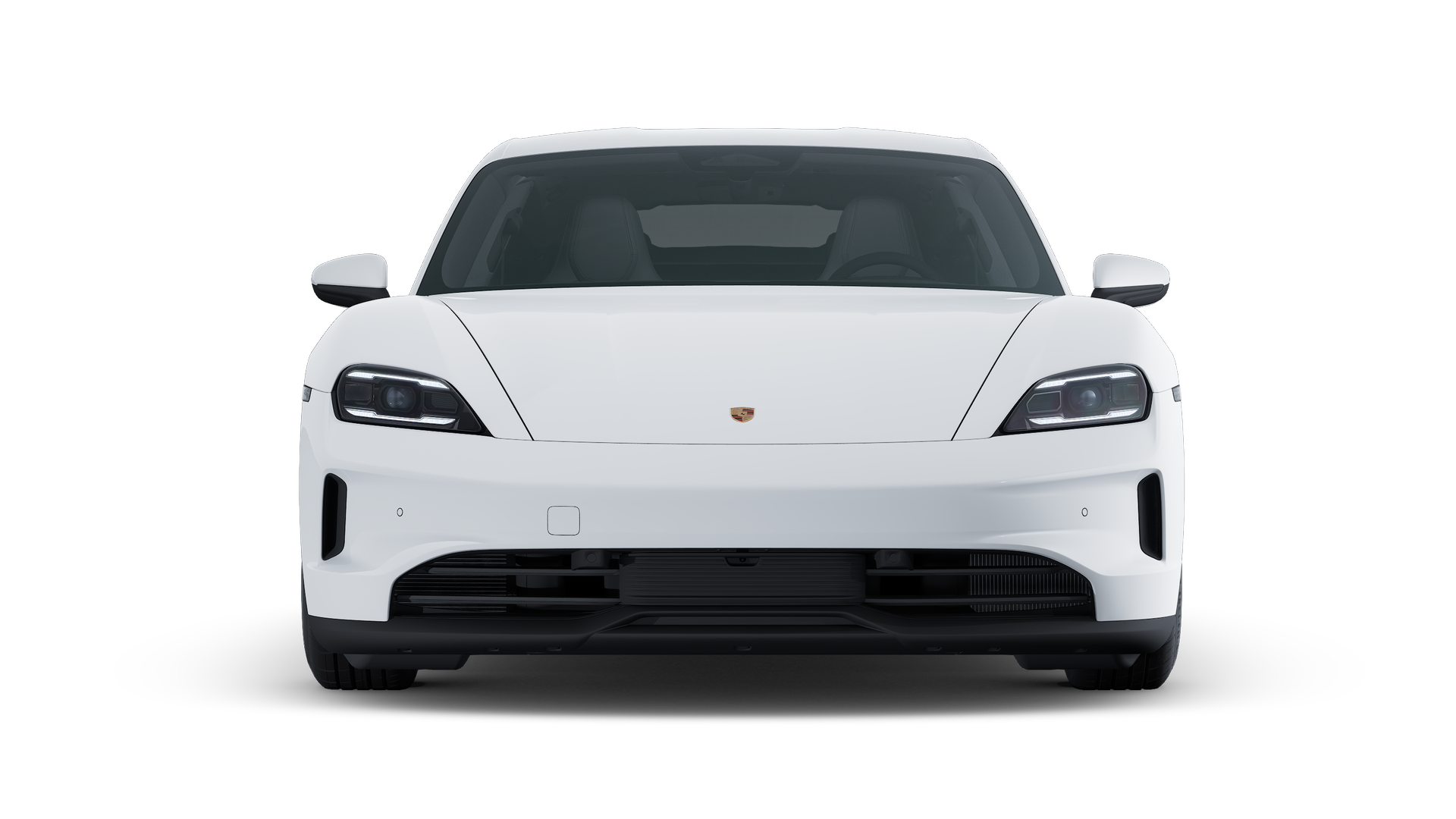 Exterior view of Taycan showing the front of the car
