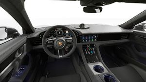 Taycan Turbo GT-ի սրահի տեսքը. ղեկանիվ և կենտրոնական վահանակ