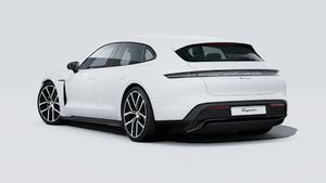 Taycan Sport Turismo Black Edition -ի արտաքին տեսքը. ավտոմեքենայի հետնամաս և ձախ կողմ
