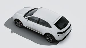 Vista exterior de Macan Turbo Electric vista desde arriba