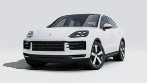 Außenansicht von Cayenne E-Hybrid Coupé mit der Vorderseite und der linken Seite des Fahrzeugs